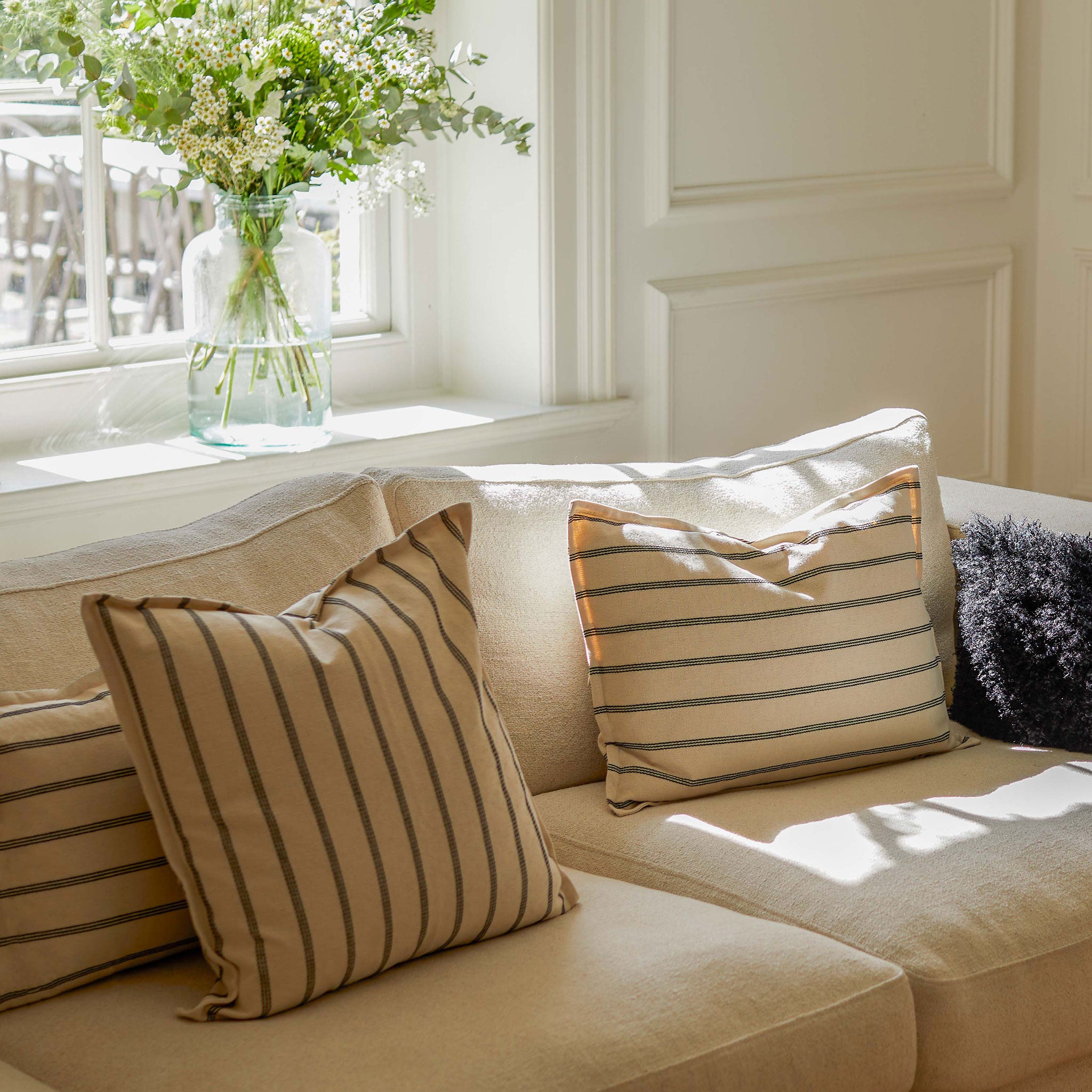 Arthur Large Oblong Cushion | Stitched Stripe