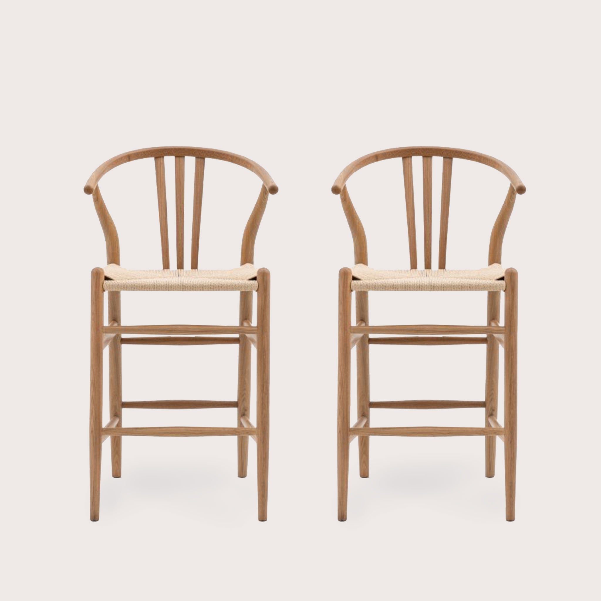 Banten Kitchen Stools (Pair) - Natural