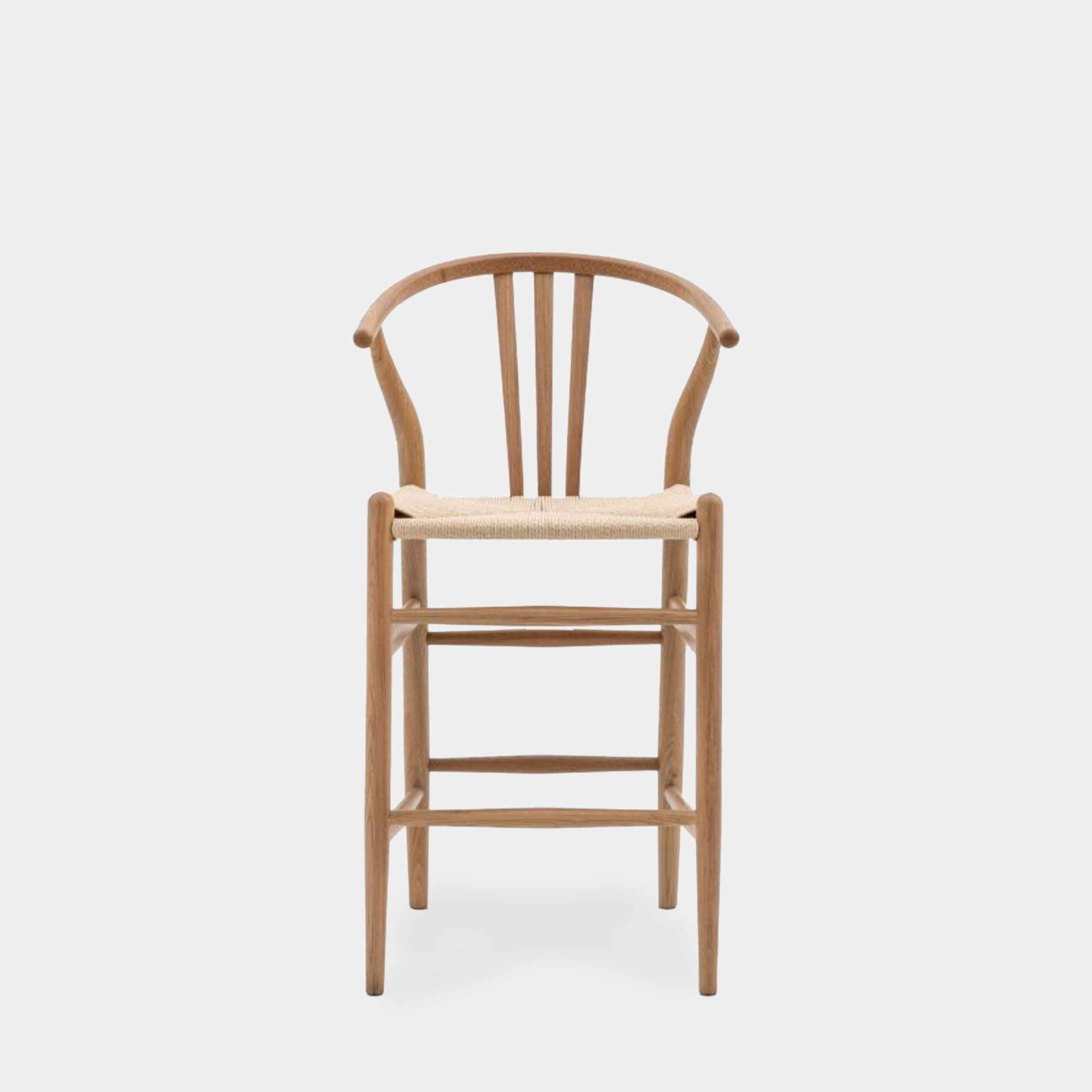 Banten Wishbone Back Kitchen Stool | Natural