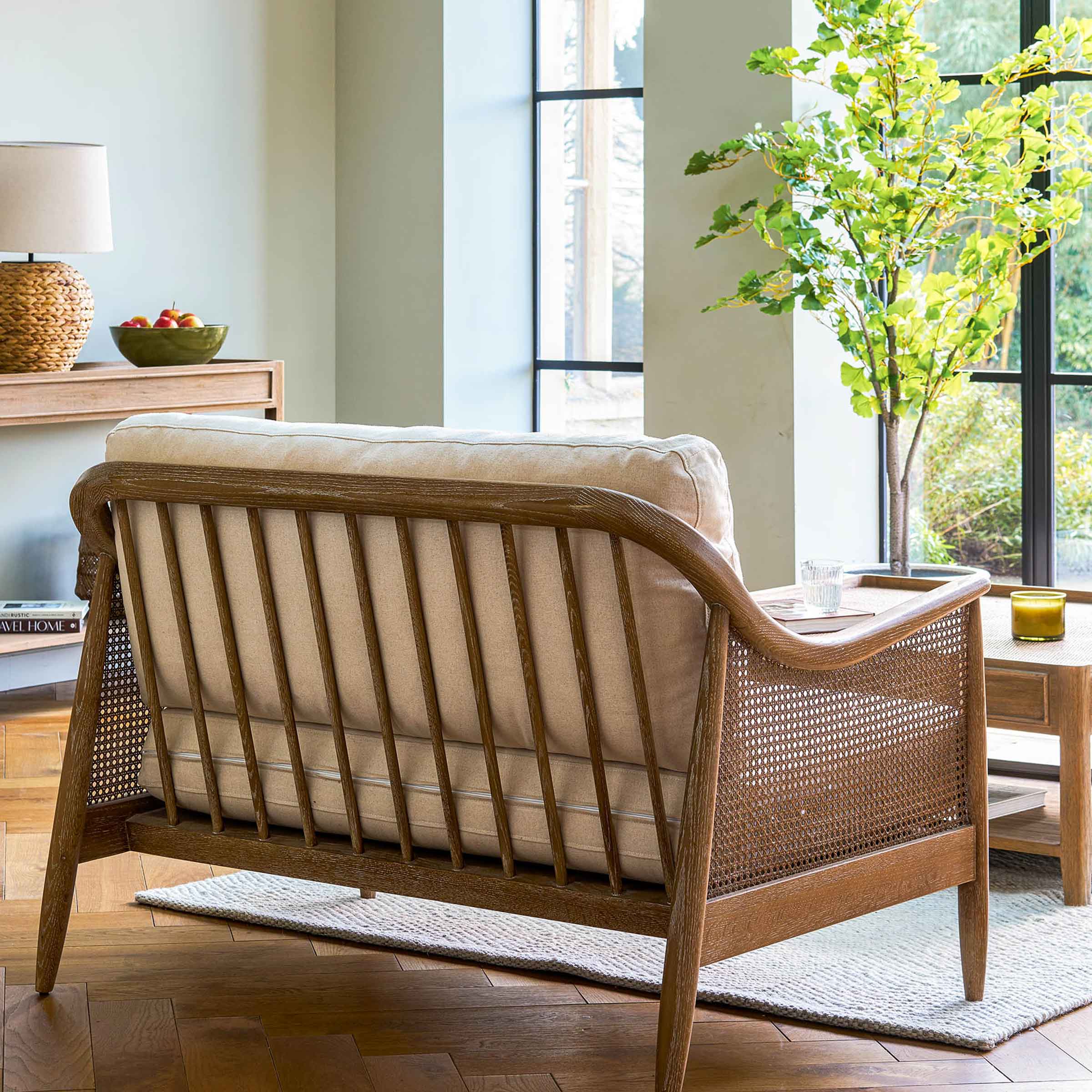 Bayan Rattan 2 Seater Sofa |Oatmeal