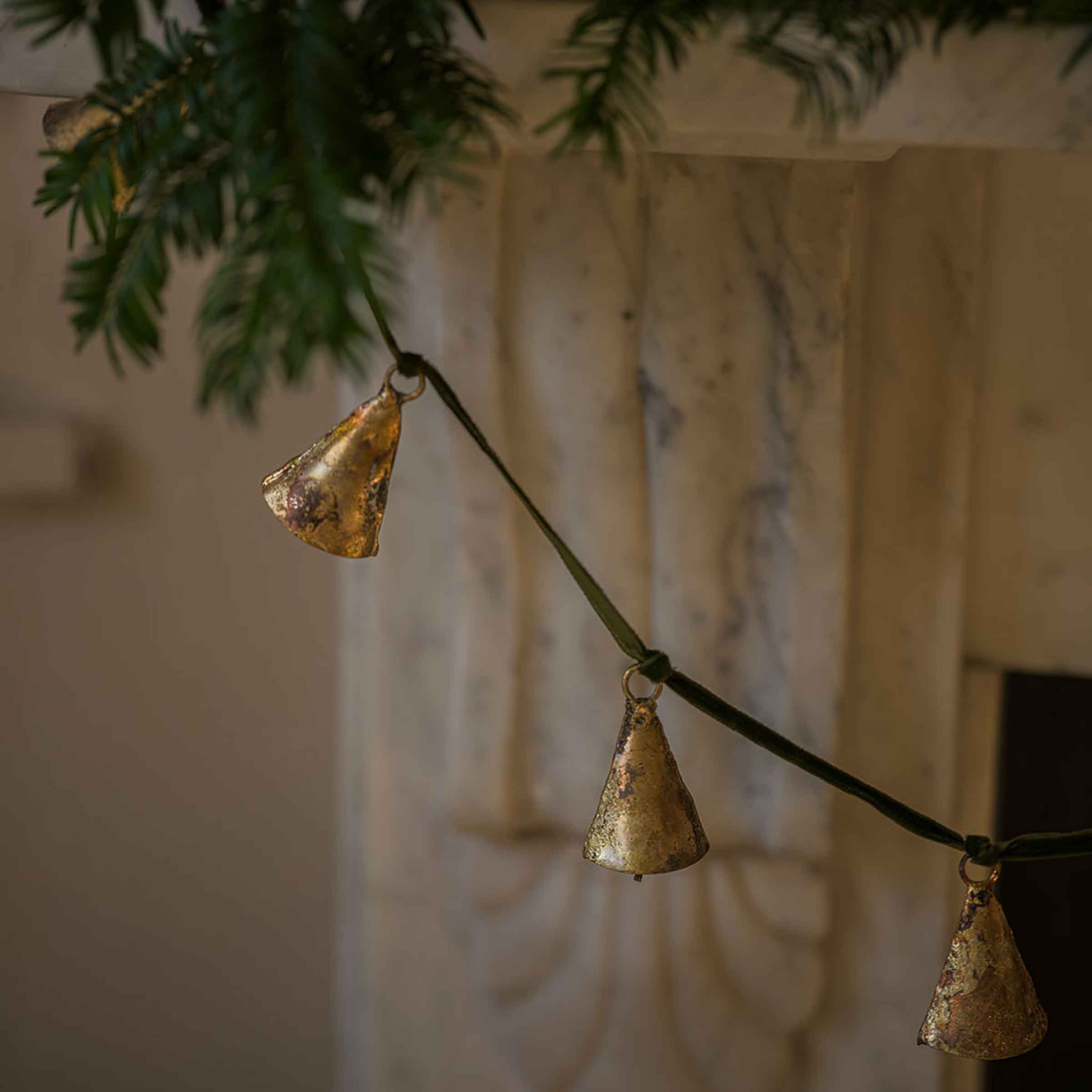 Bell Garland on Velvet Ribbon