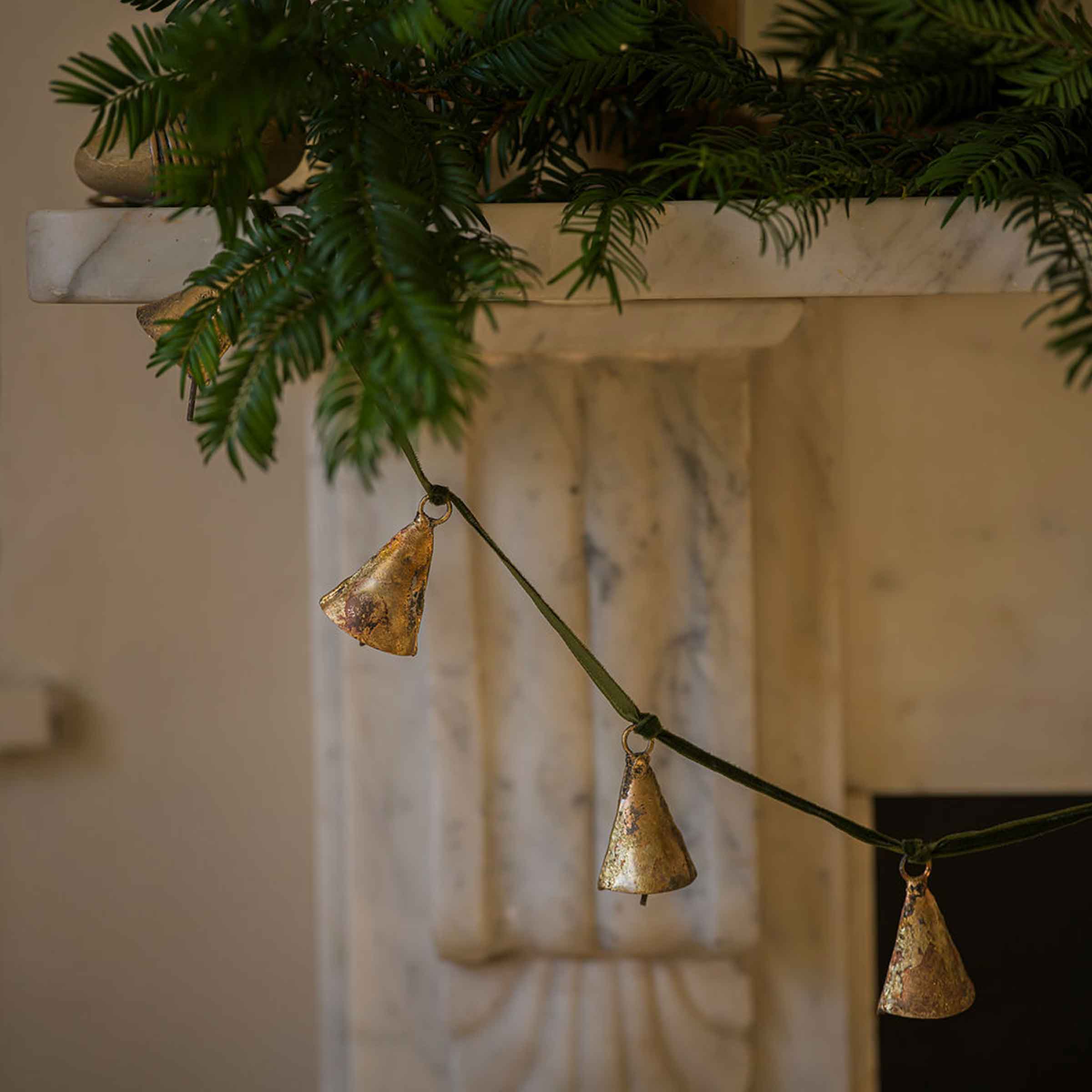 Bell Garland on Velvet Ribbon
