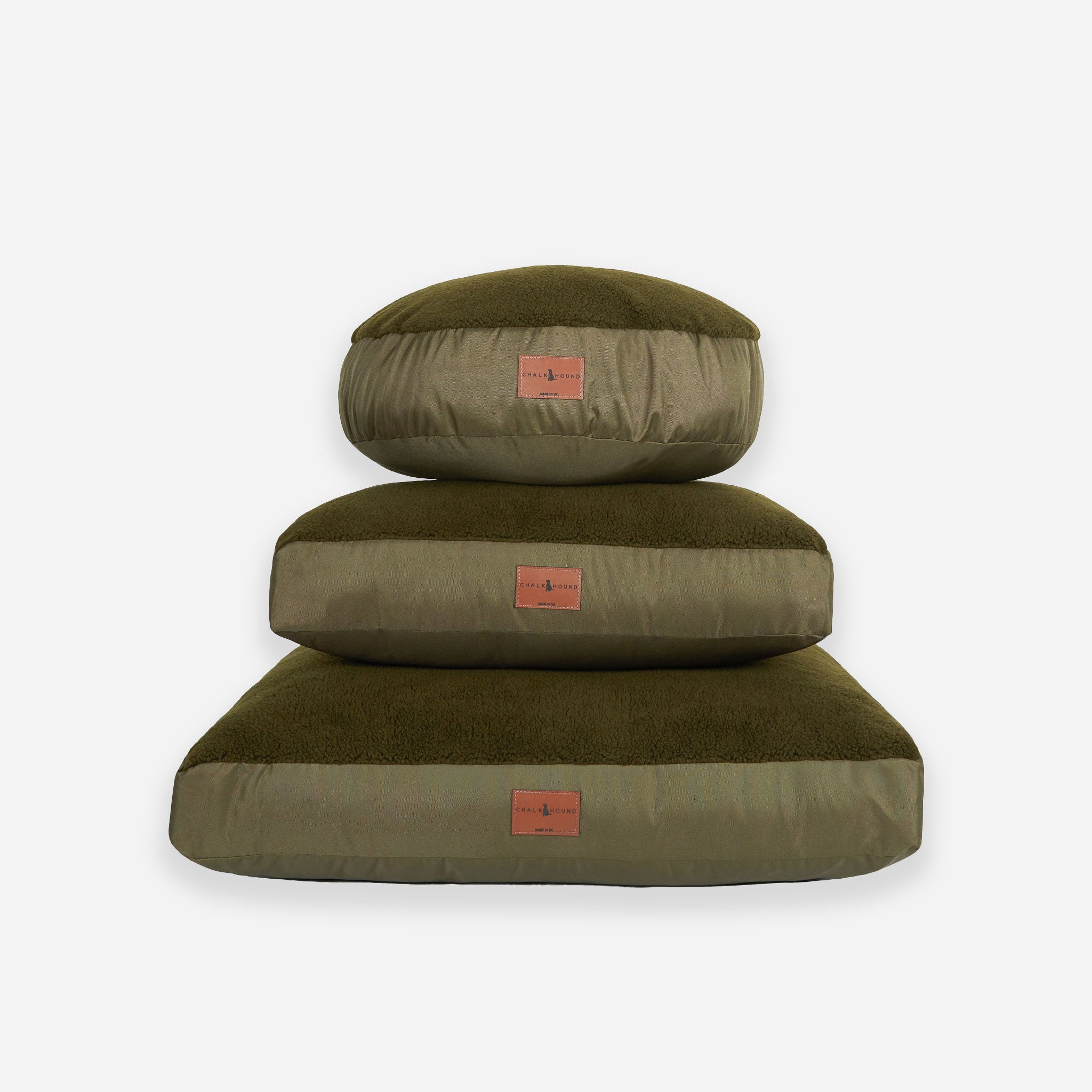 Biffy Round Dog Bed | Khaki Sherpa