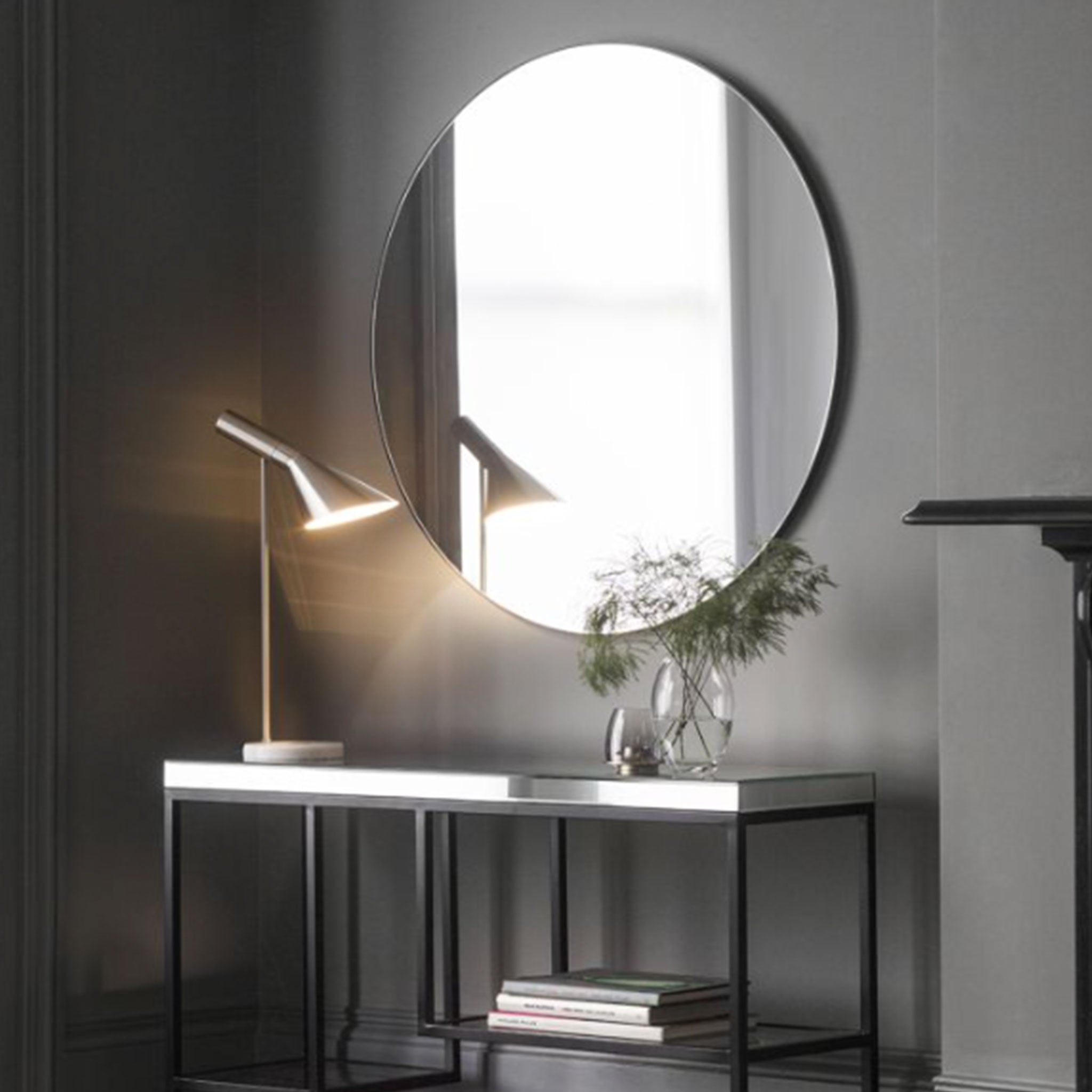 Bima Round Mirror | Black