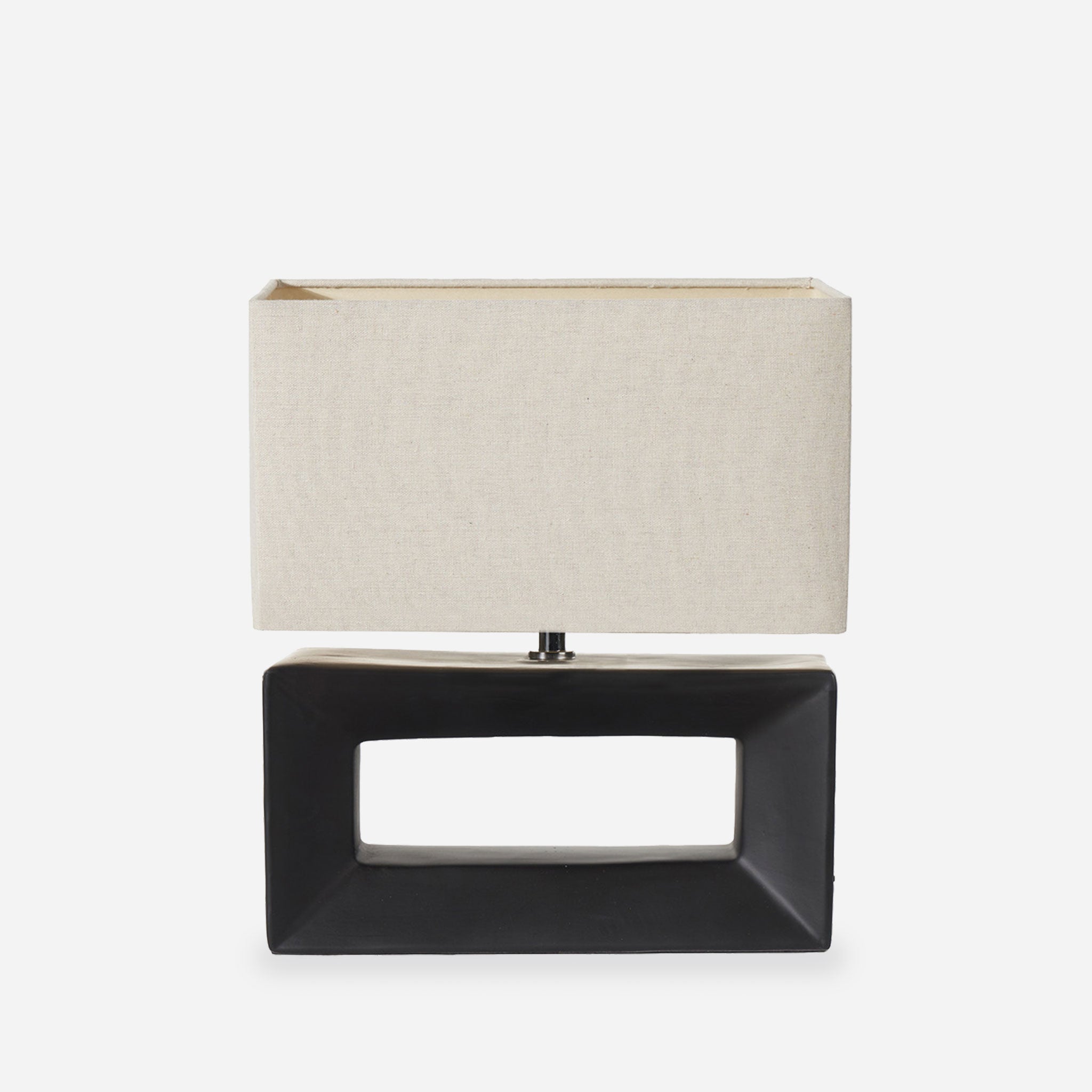 Block Black Ceramic Rectangular Table Lamp
