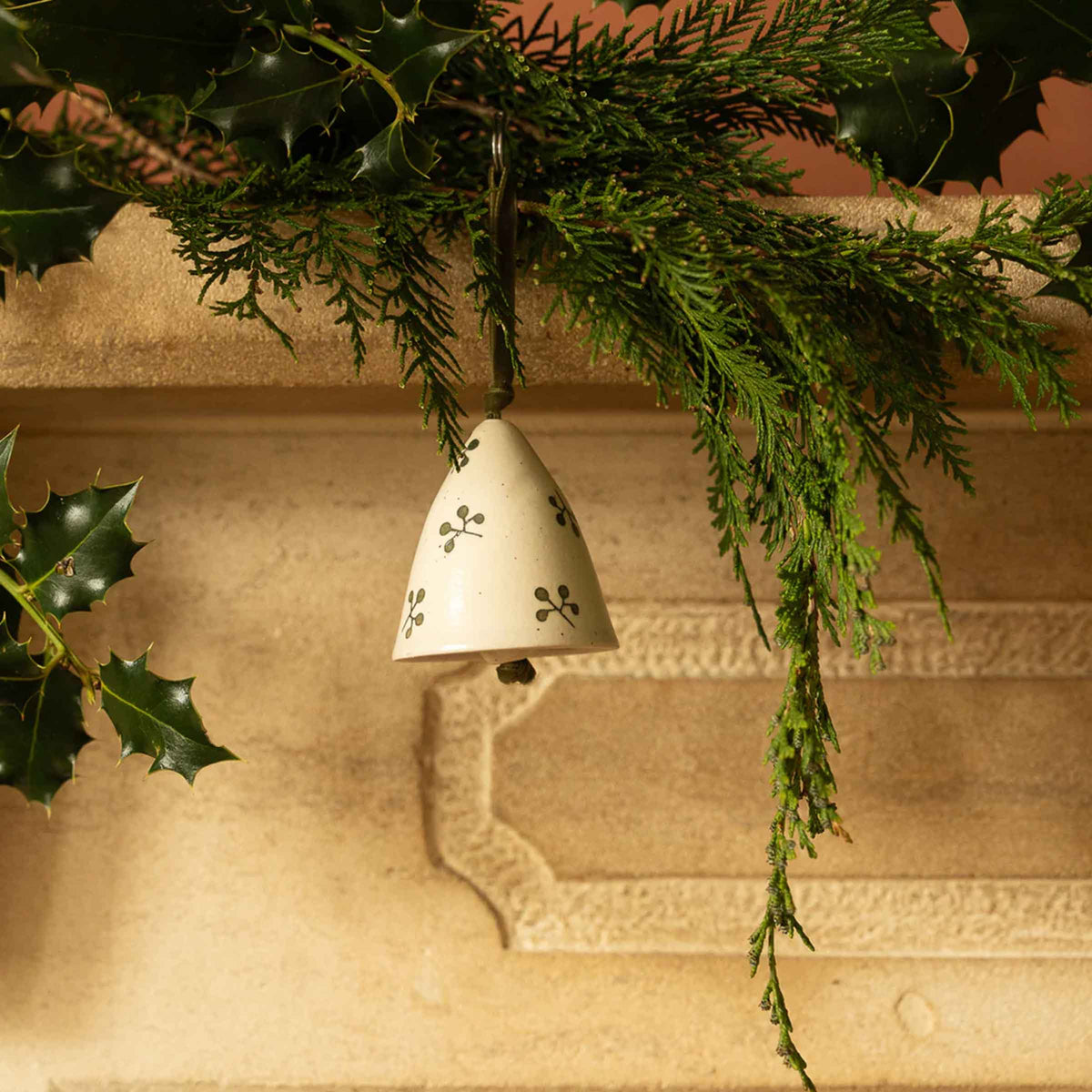 Botanic Ceramic Hanging Bell | Moss