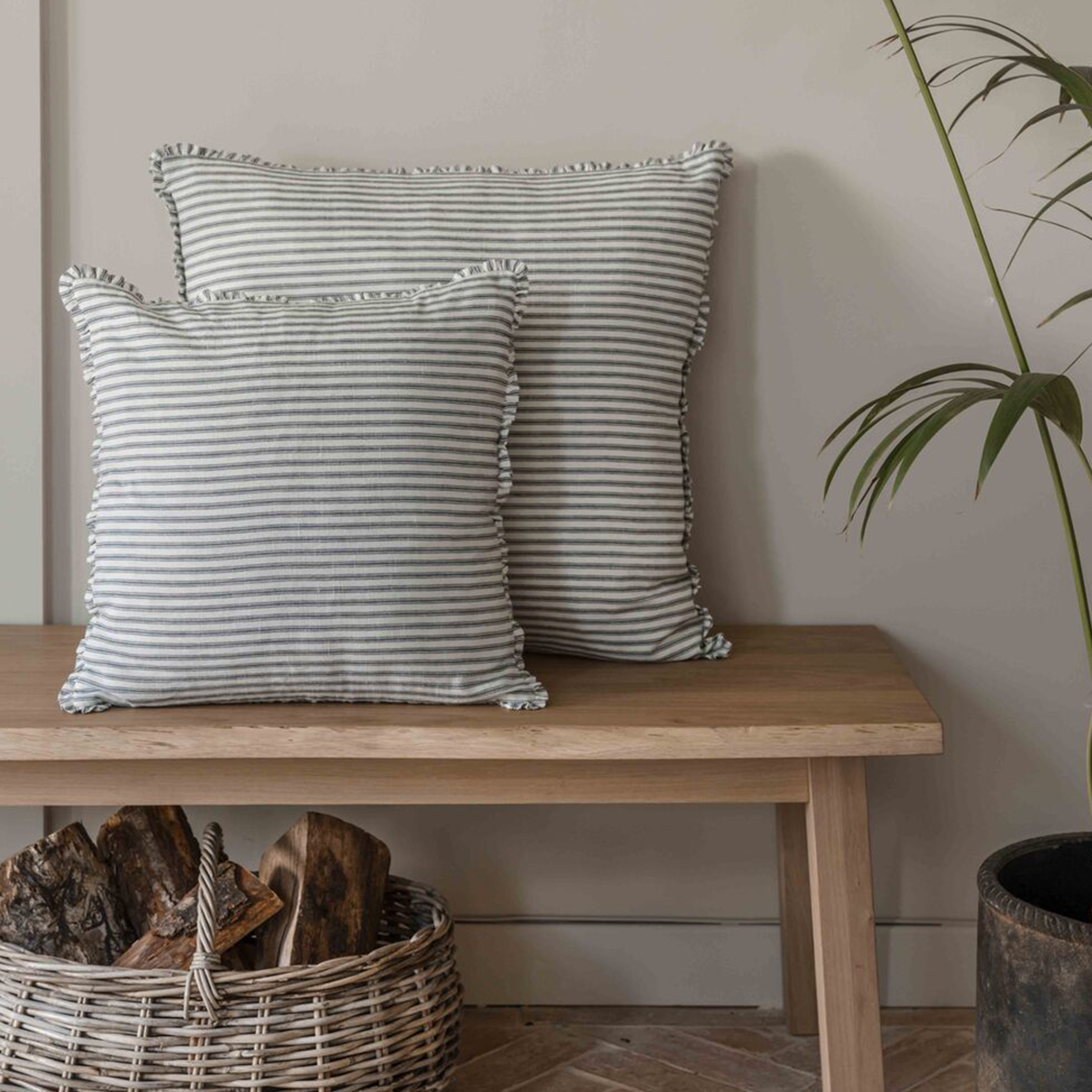Boxwell Stripe Cushion | Ink 60x60cm
