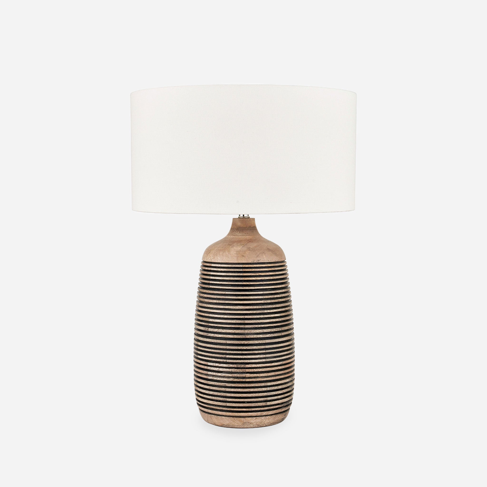Caspian Mango Wood Grooved Table Lamp