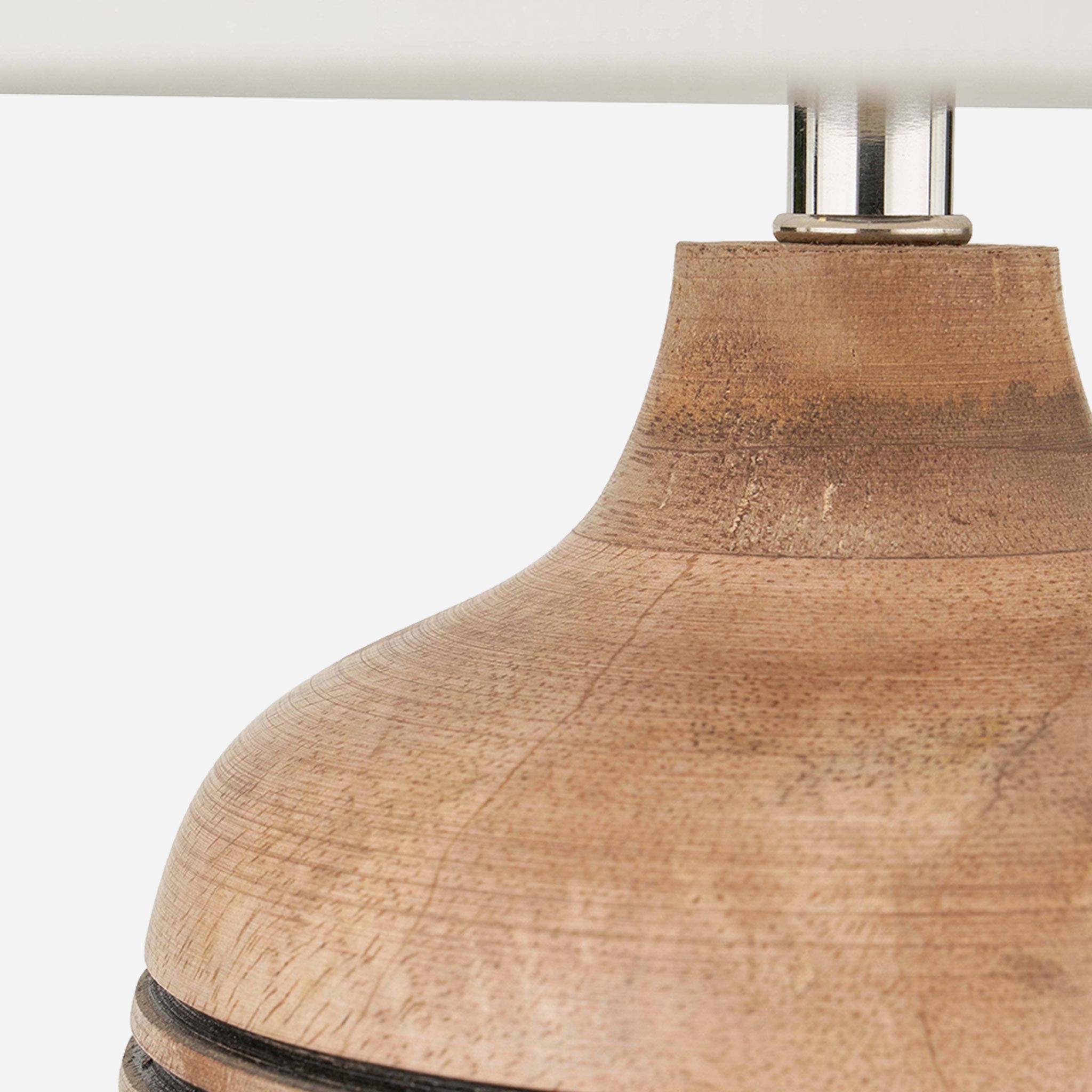 Caspian Mango Wood Grooved Table Lamp