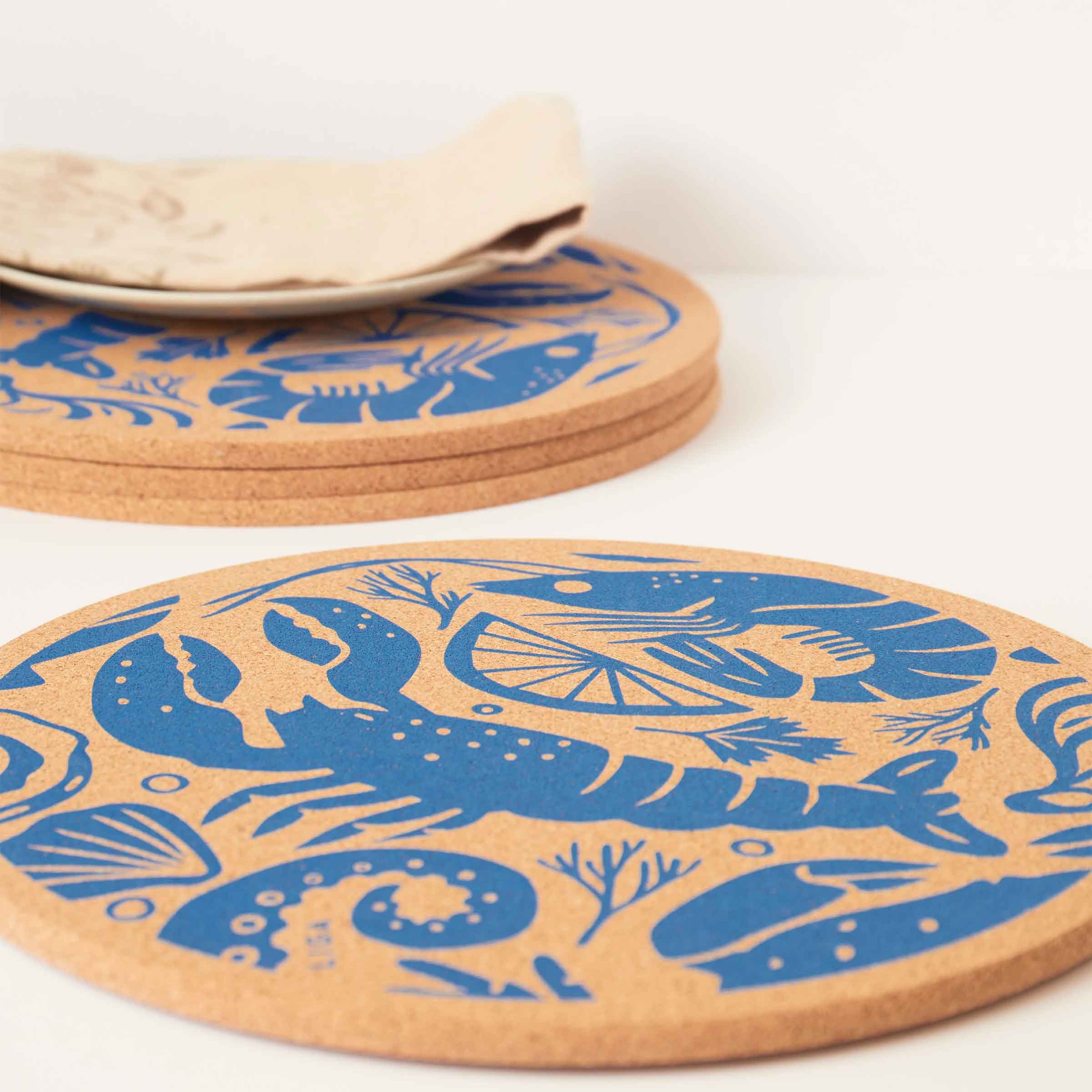 Cork Placemat 30cm | Seafood Platter
