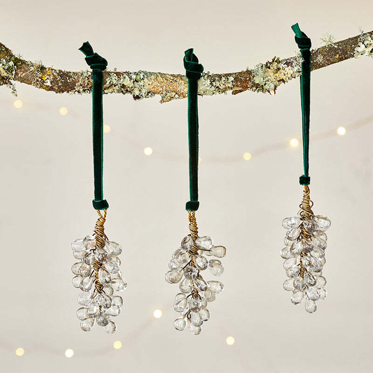 Danvi Glass Drop Baubles - Brass & Clear | Single