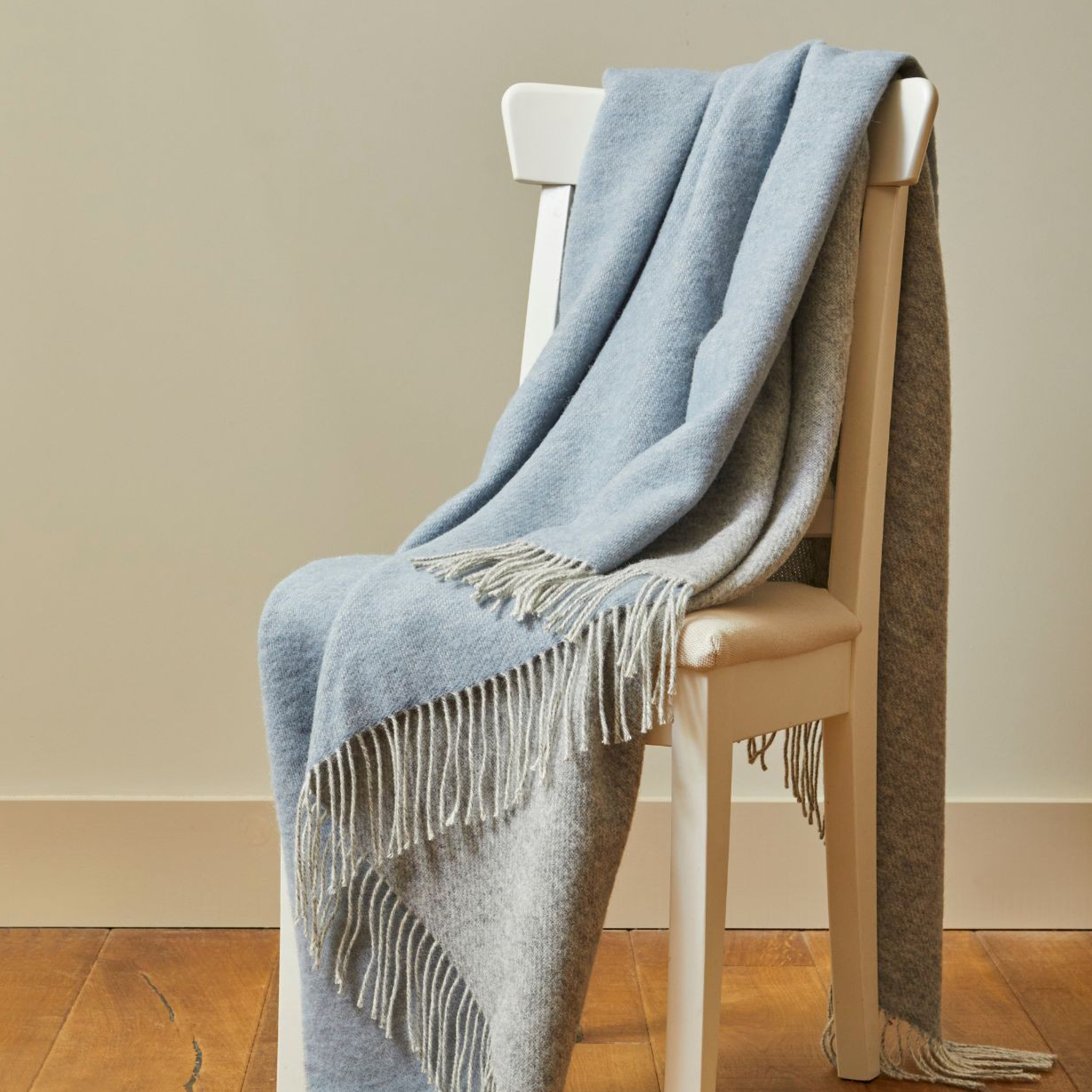 Pure New Wool Throw | Dartmoor | Blue Mist
