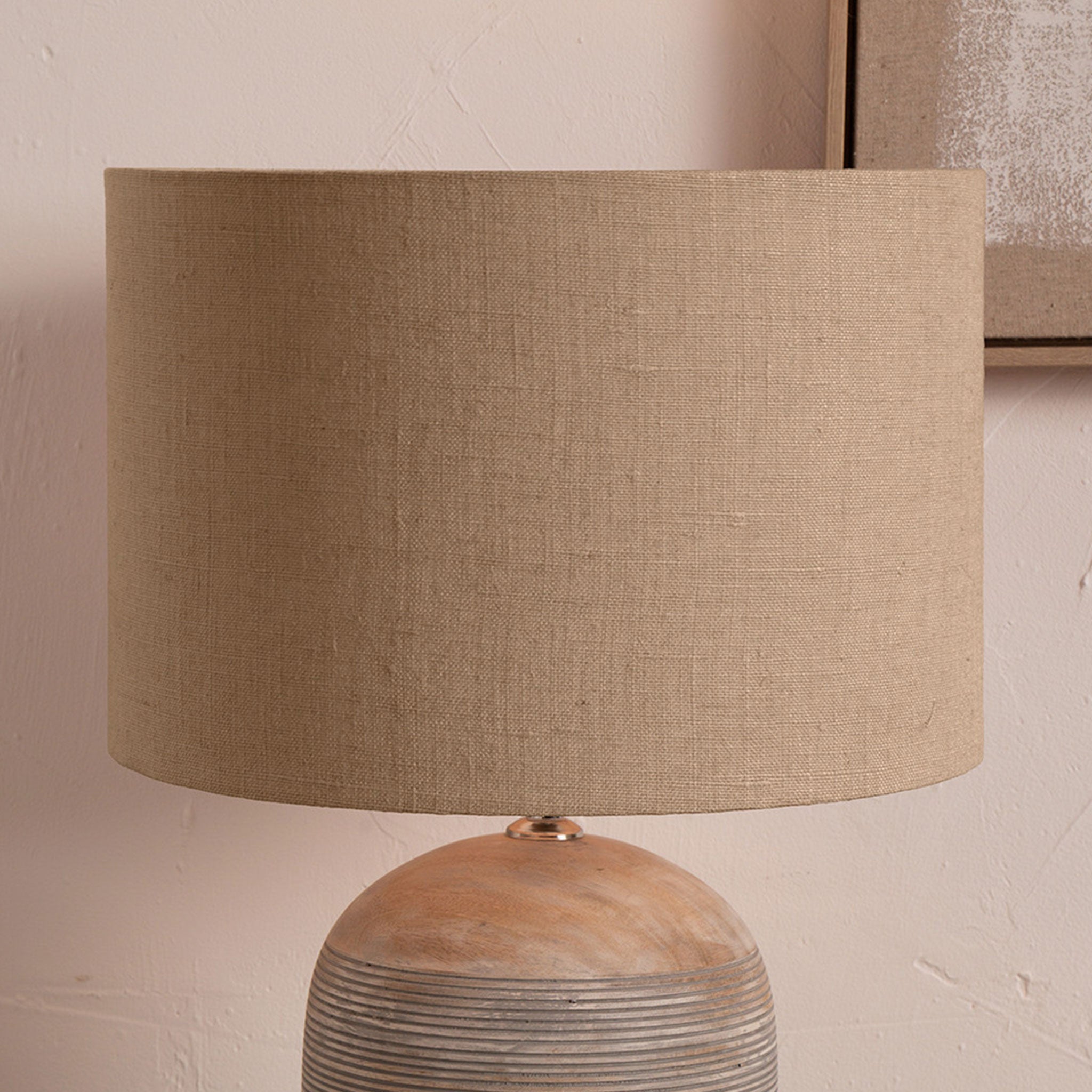 Edward 35cm Natural Linen Cylinder Lampshade