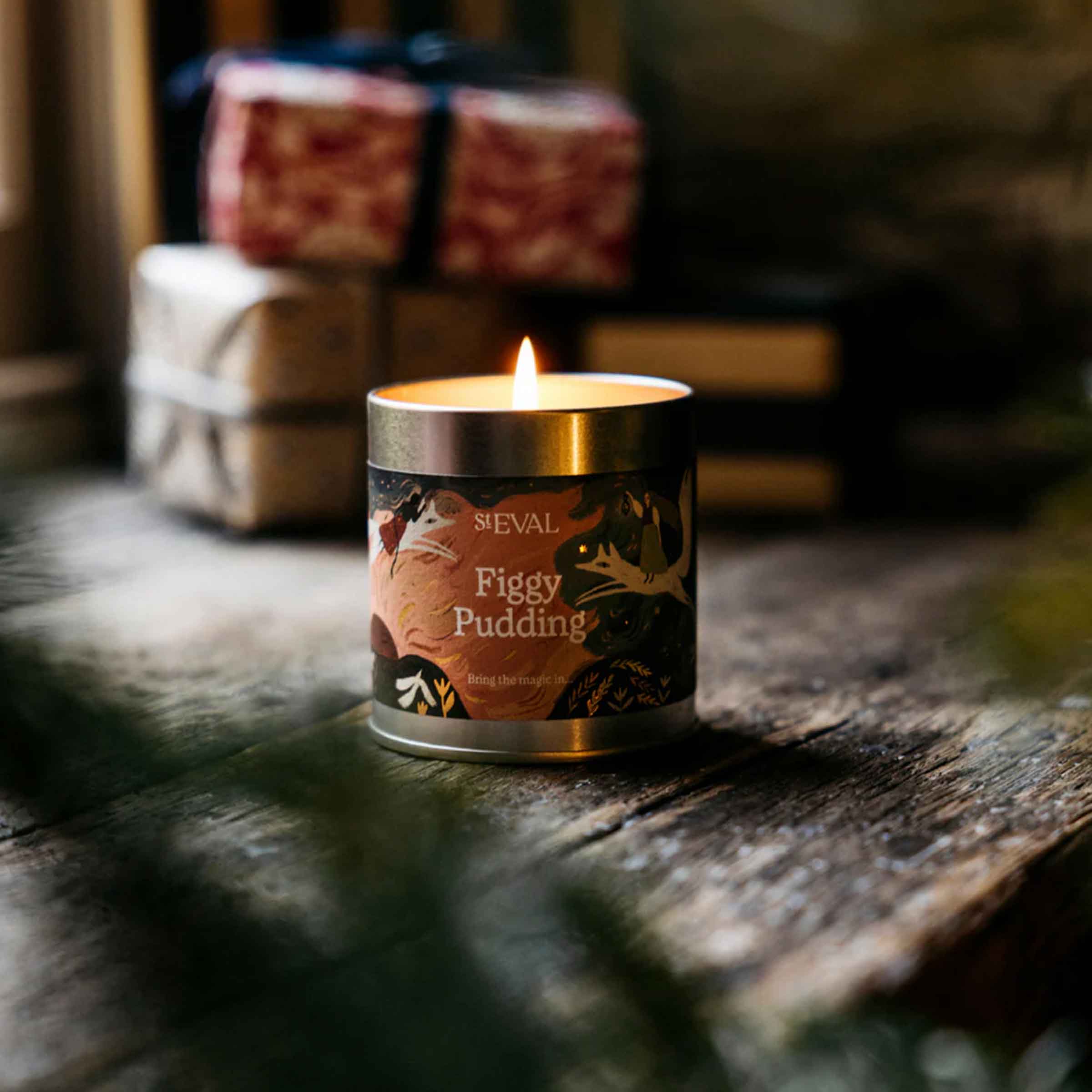 Figgy Pudding Scented Christmas Tin Candle