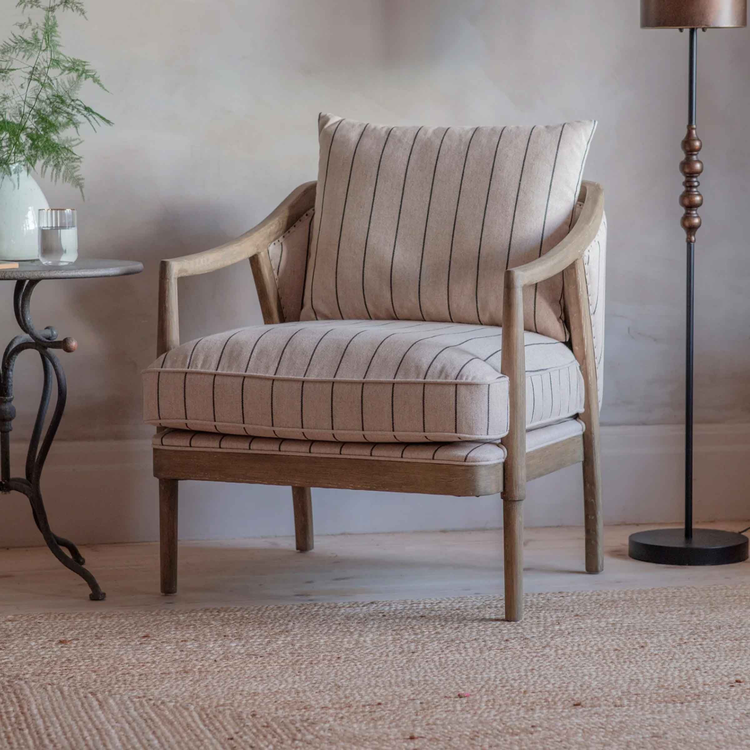 Flores Striped Armchair