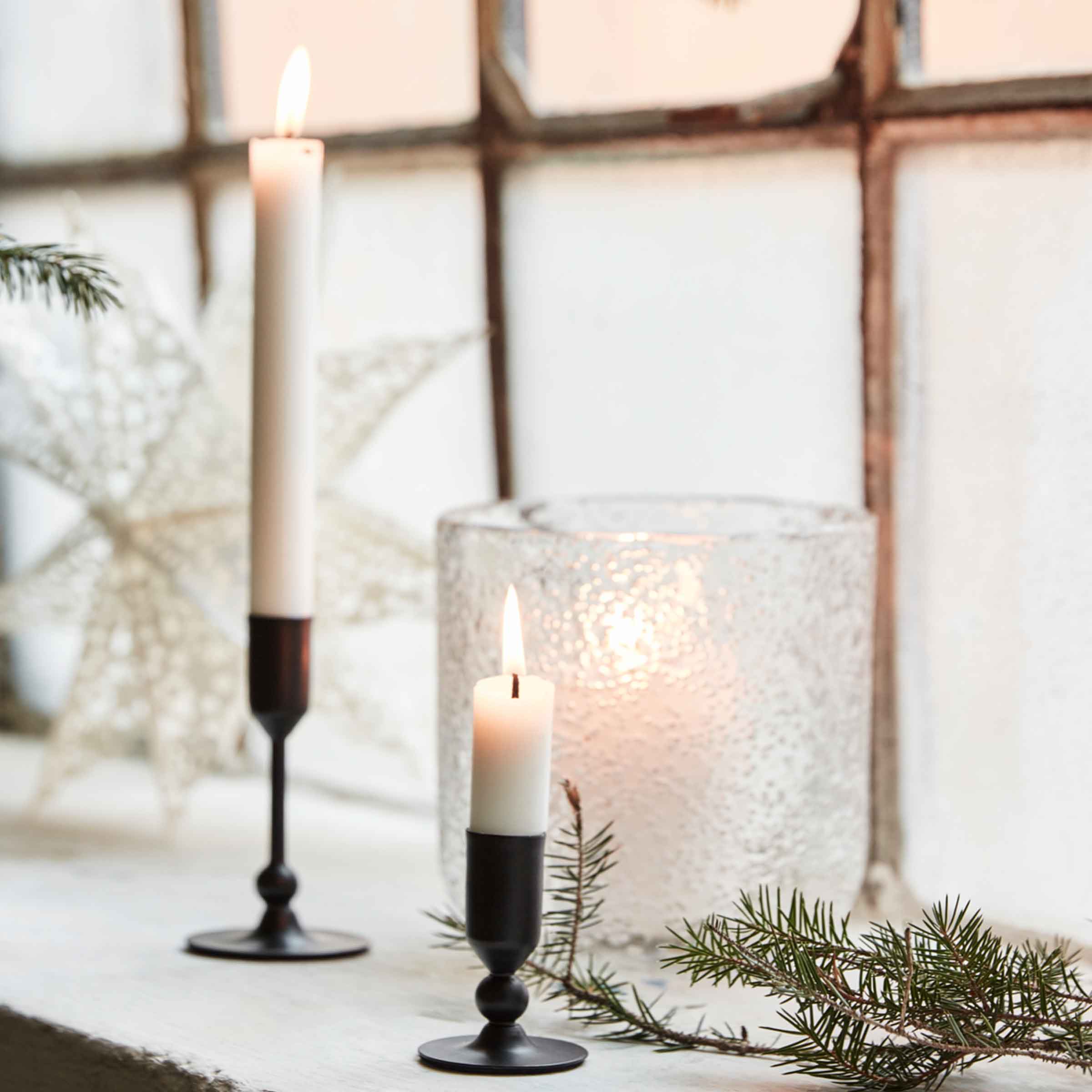 Folk Black Metal Candle Holder | Short