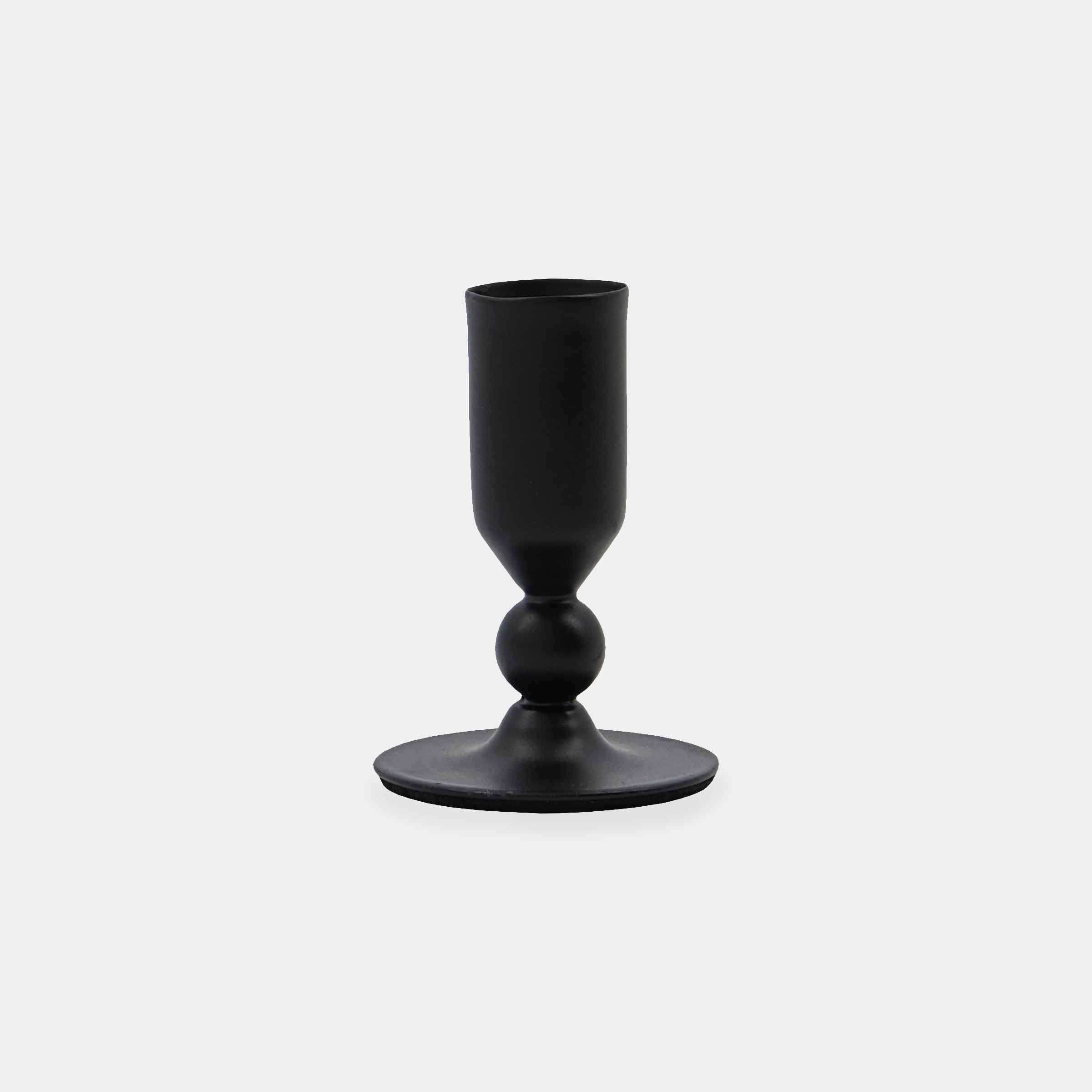Folk Black Metal Candle Holder | Short
