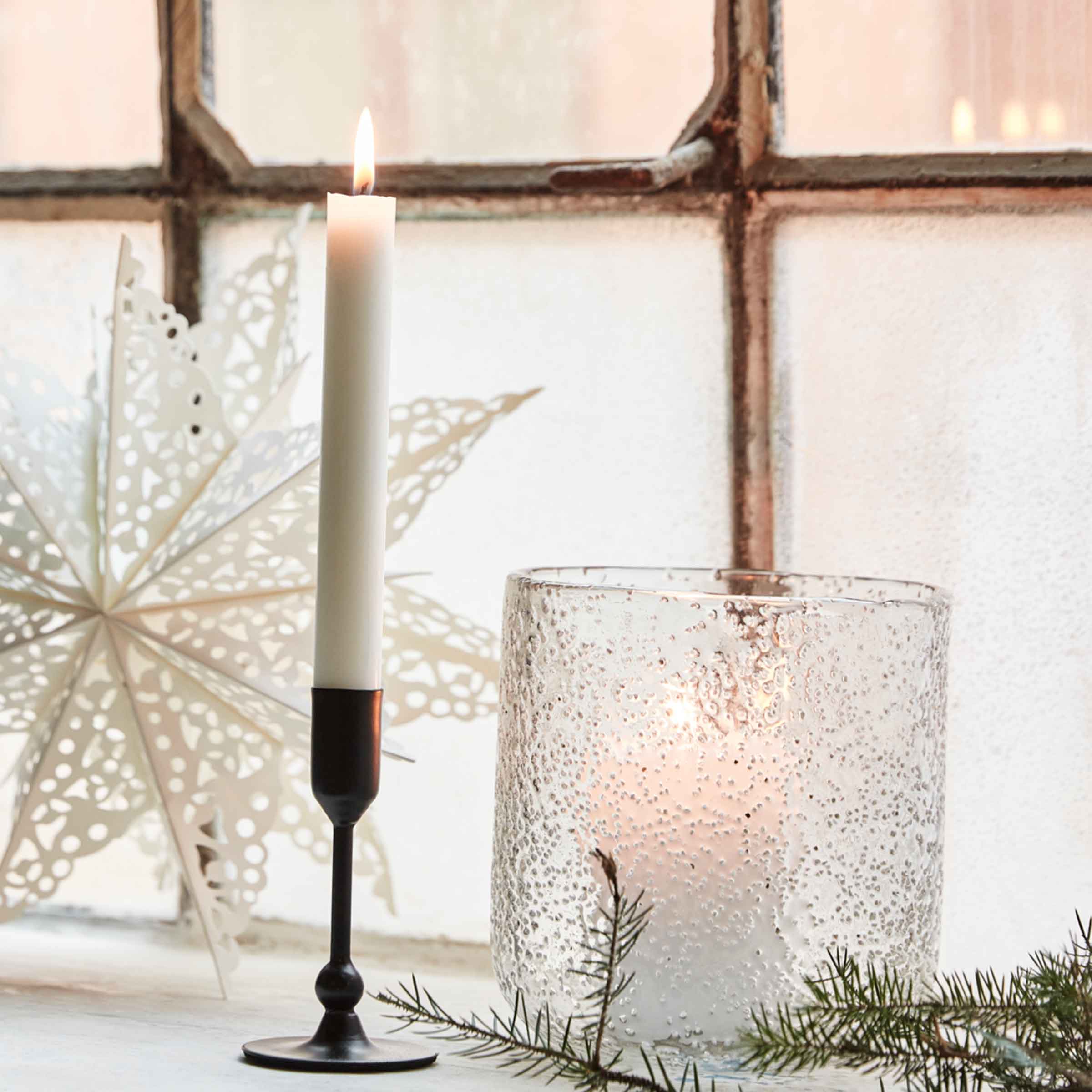 Folk Black Metal Candle Holder | Tall