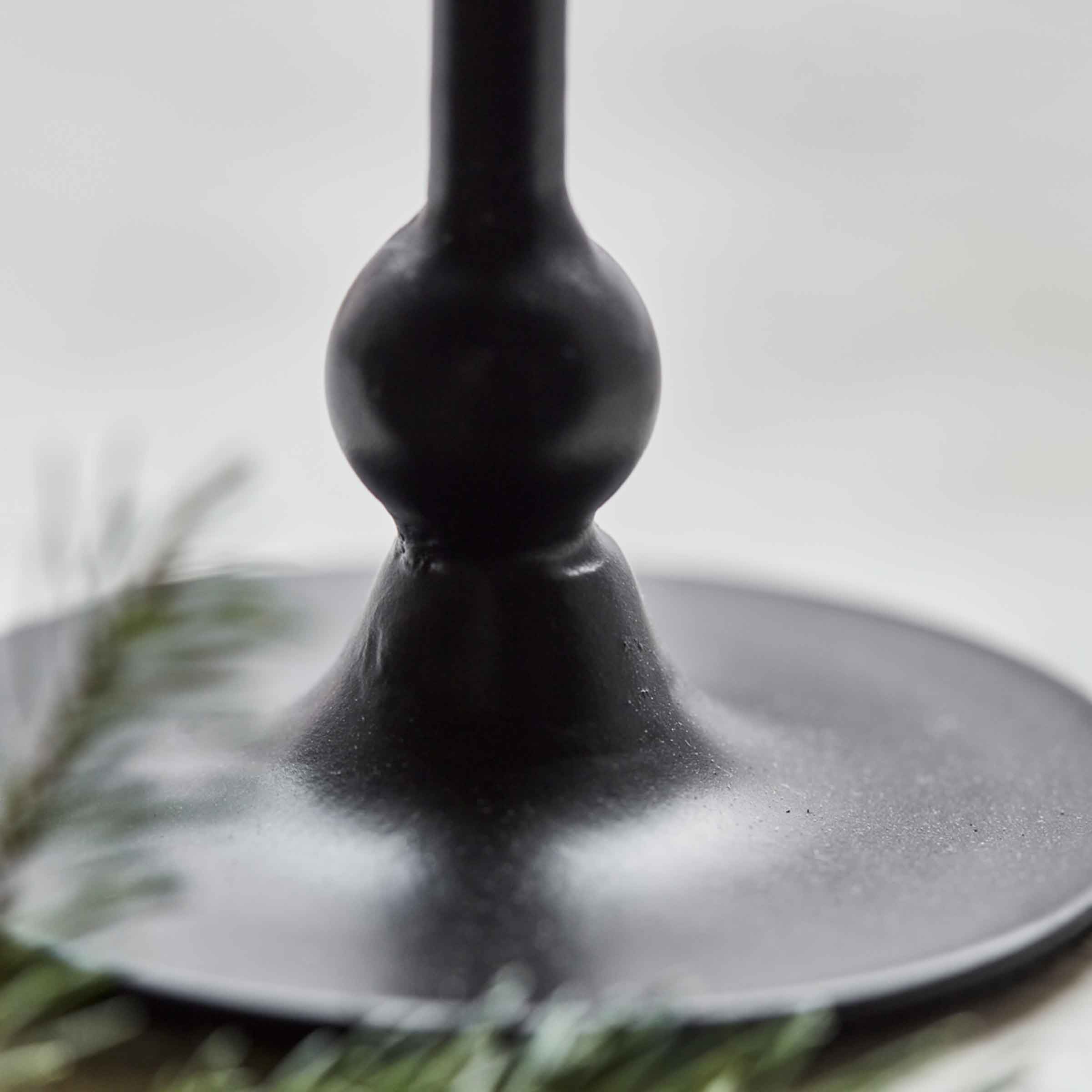 Folk Black Metal Candle Holder | Tall