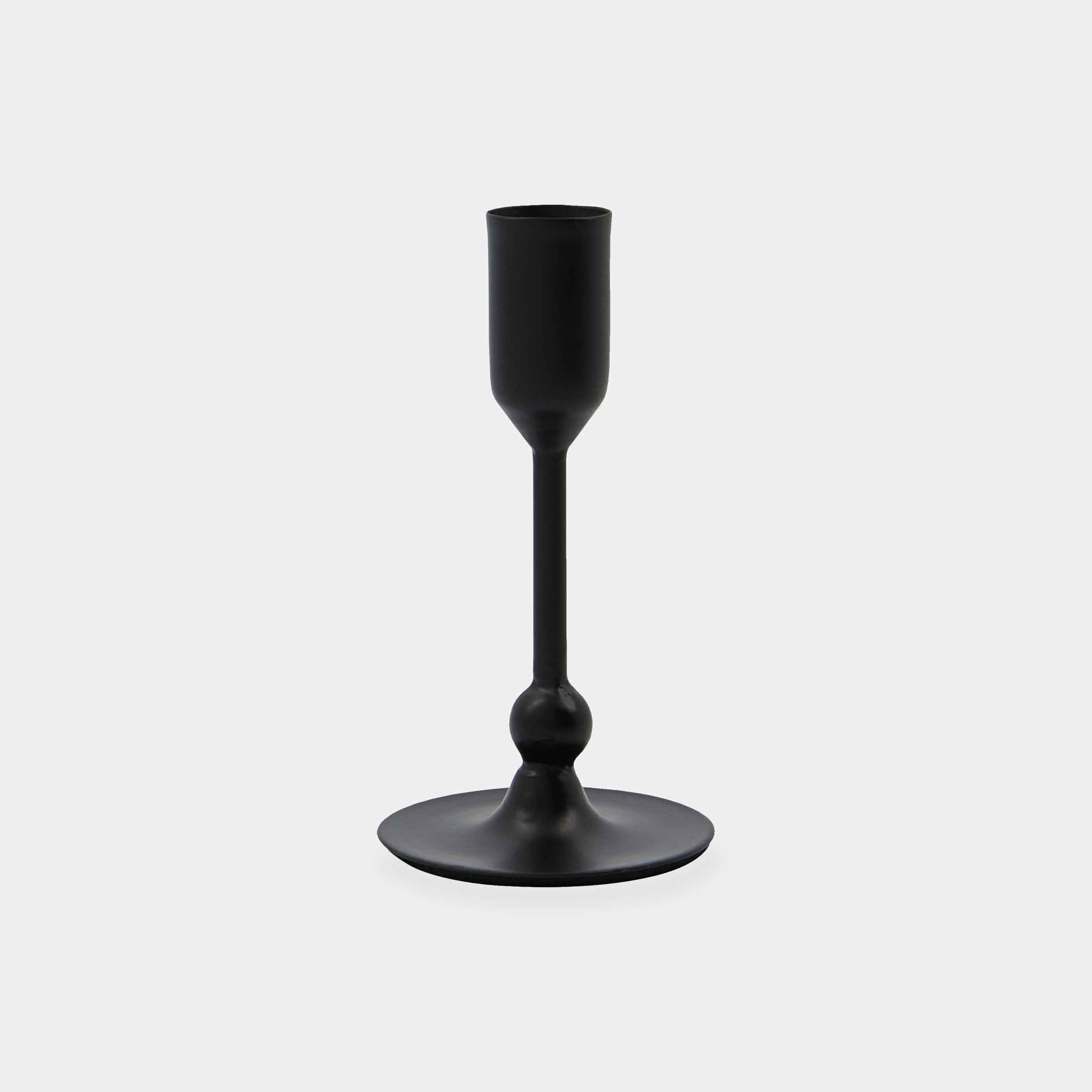 Folk Black Metal Candle Holder | Tall