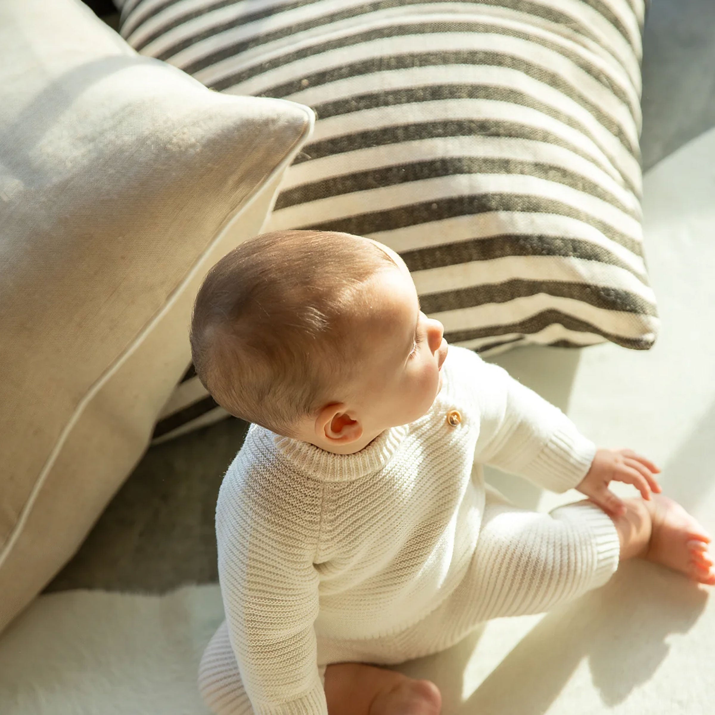 Frank Giant Cushion | Heavy Cotton Linen | Coffee/Cream