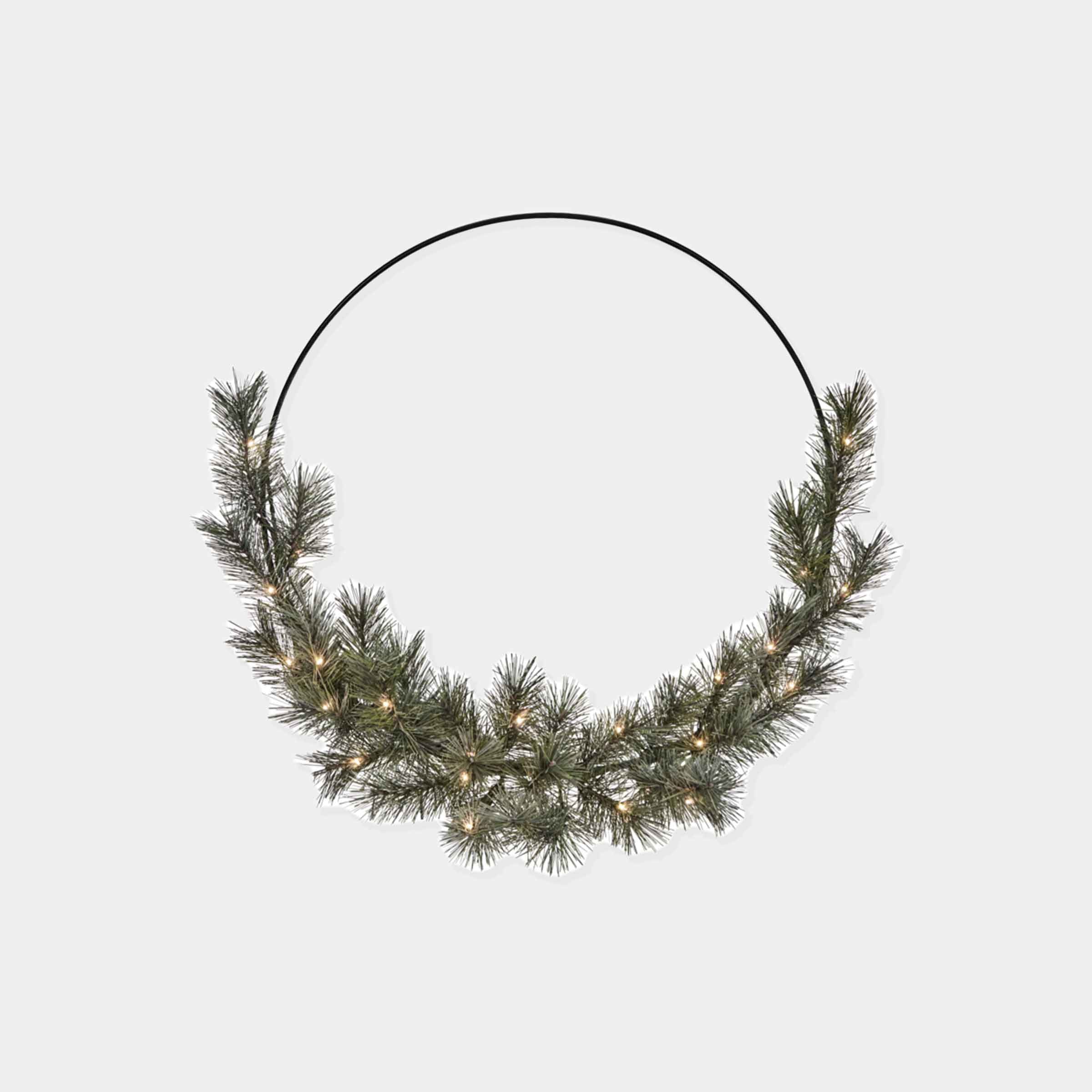 Giant LED Faux Fir Christmas Wreath – 25 Lights with Timer Function