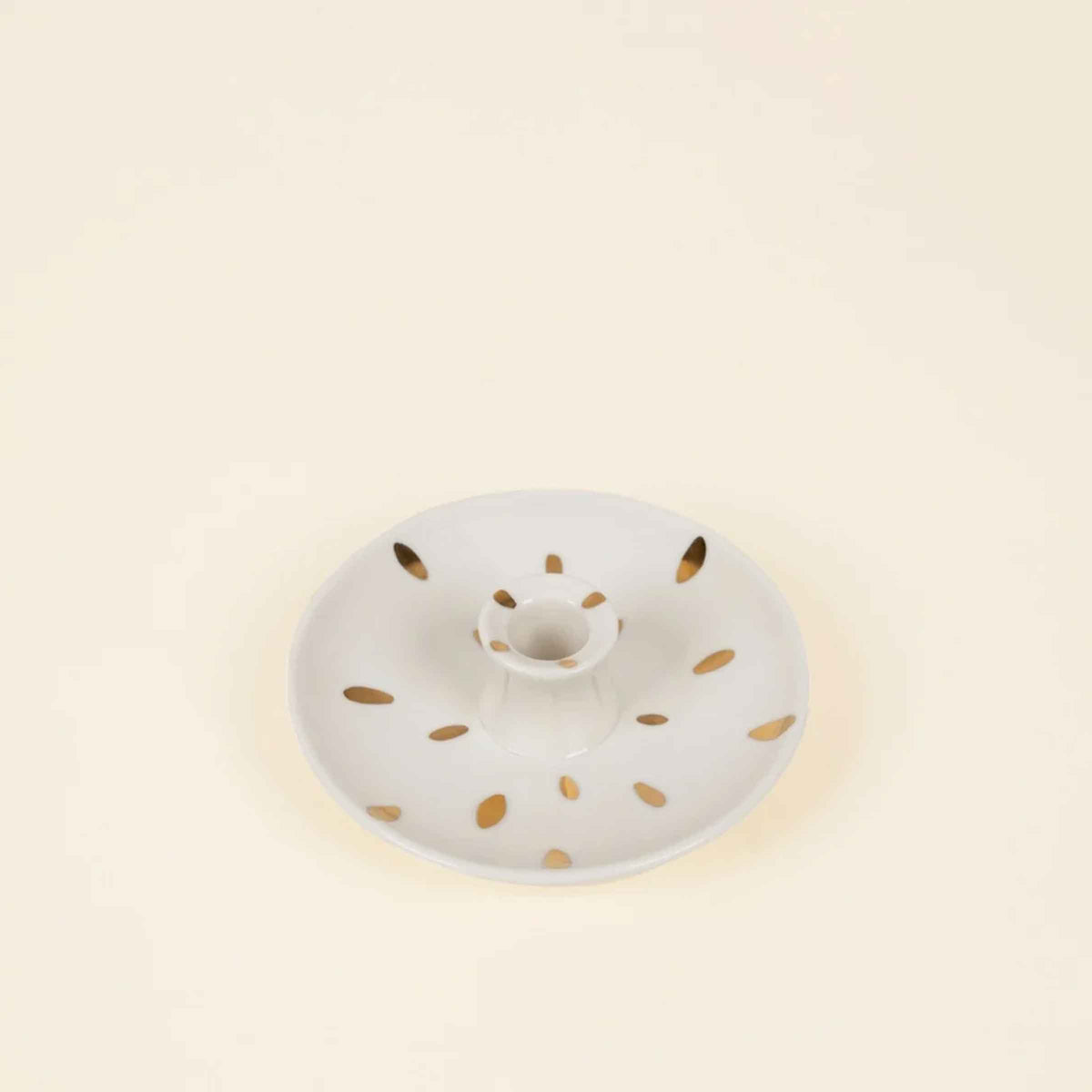 Gold Brushmarks Candle Holder