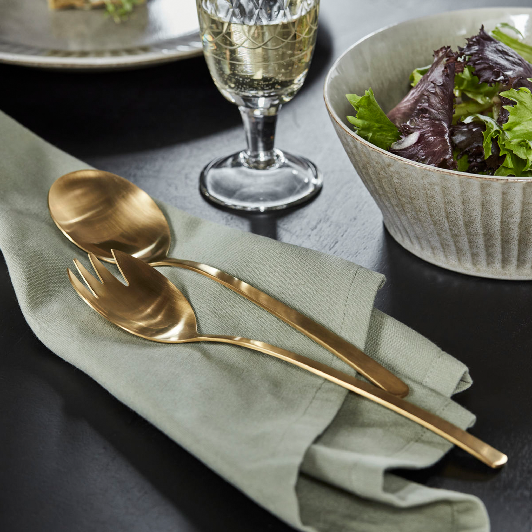 Golden Salad Servers