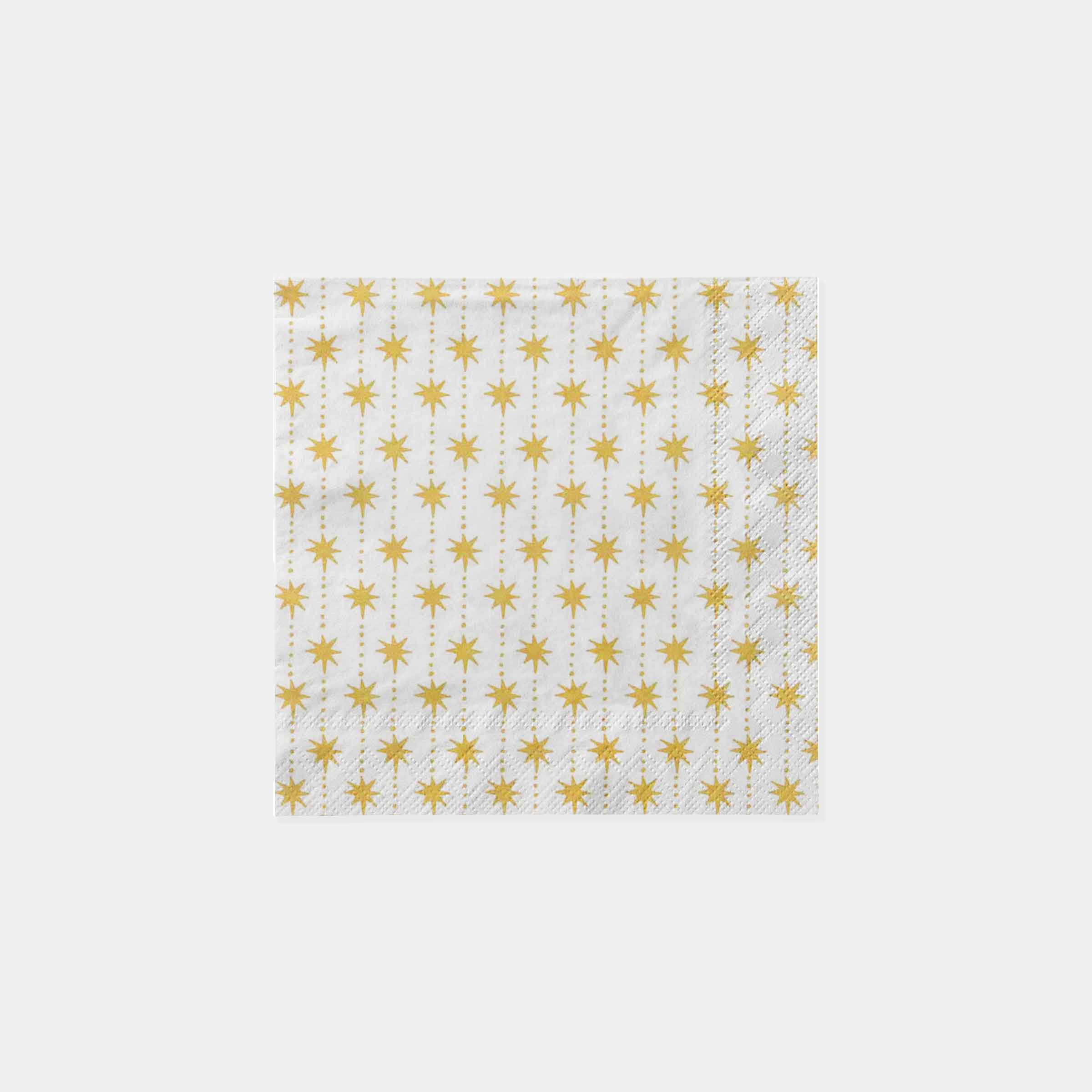 Golden Star Christmas Napkins