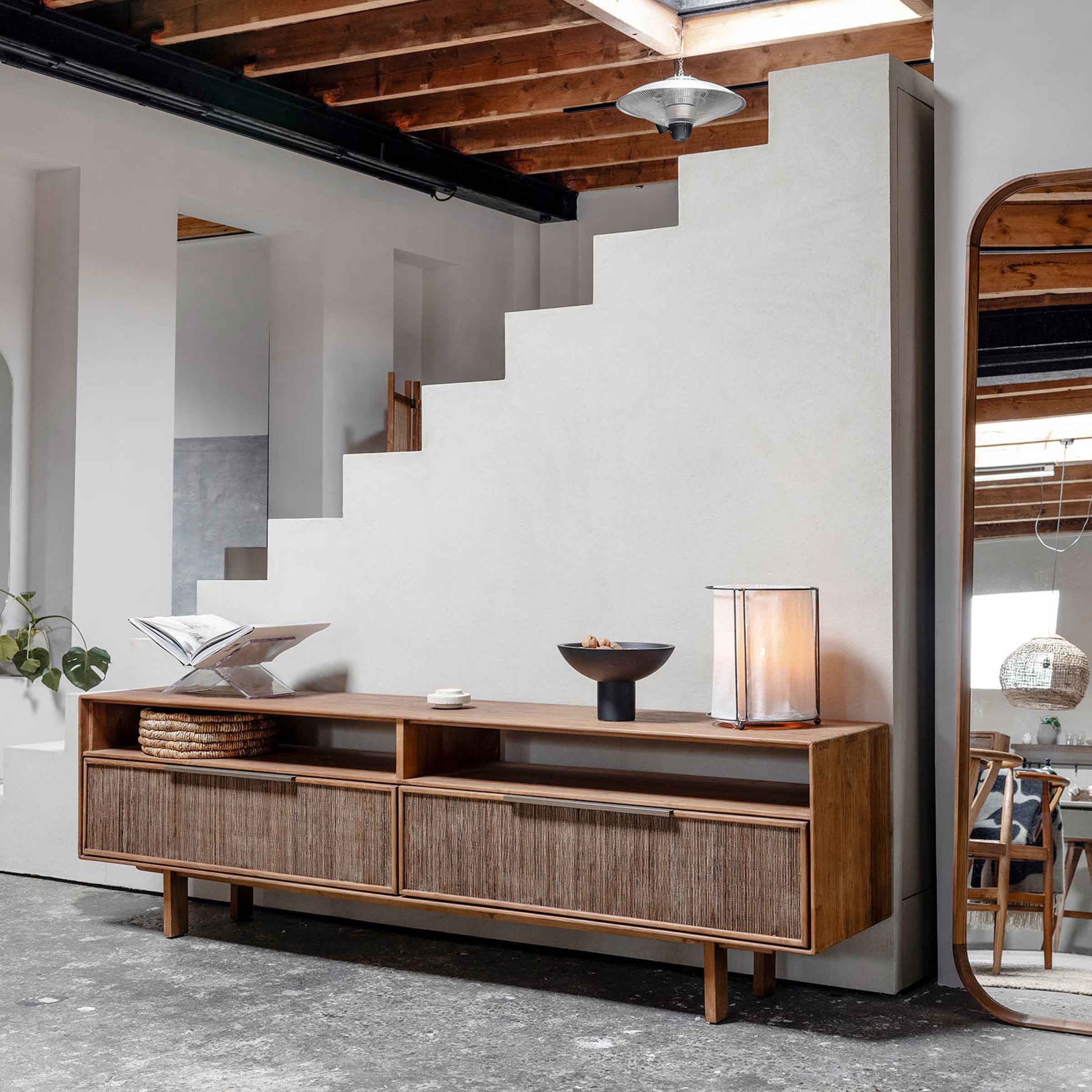 Grace Low Dresser | Open Rack
