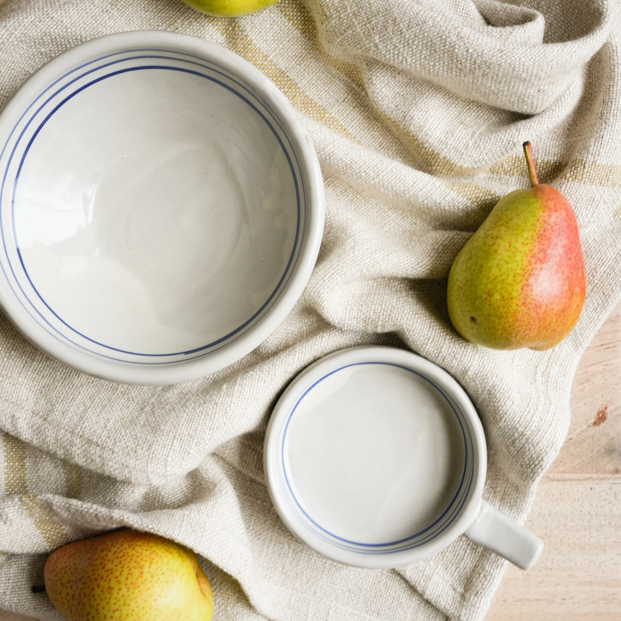 Hand Painted Breton Stripe Olive Dish | Ink
