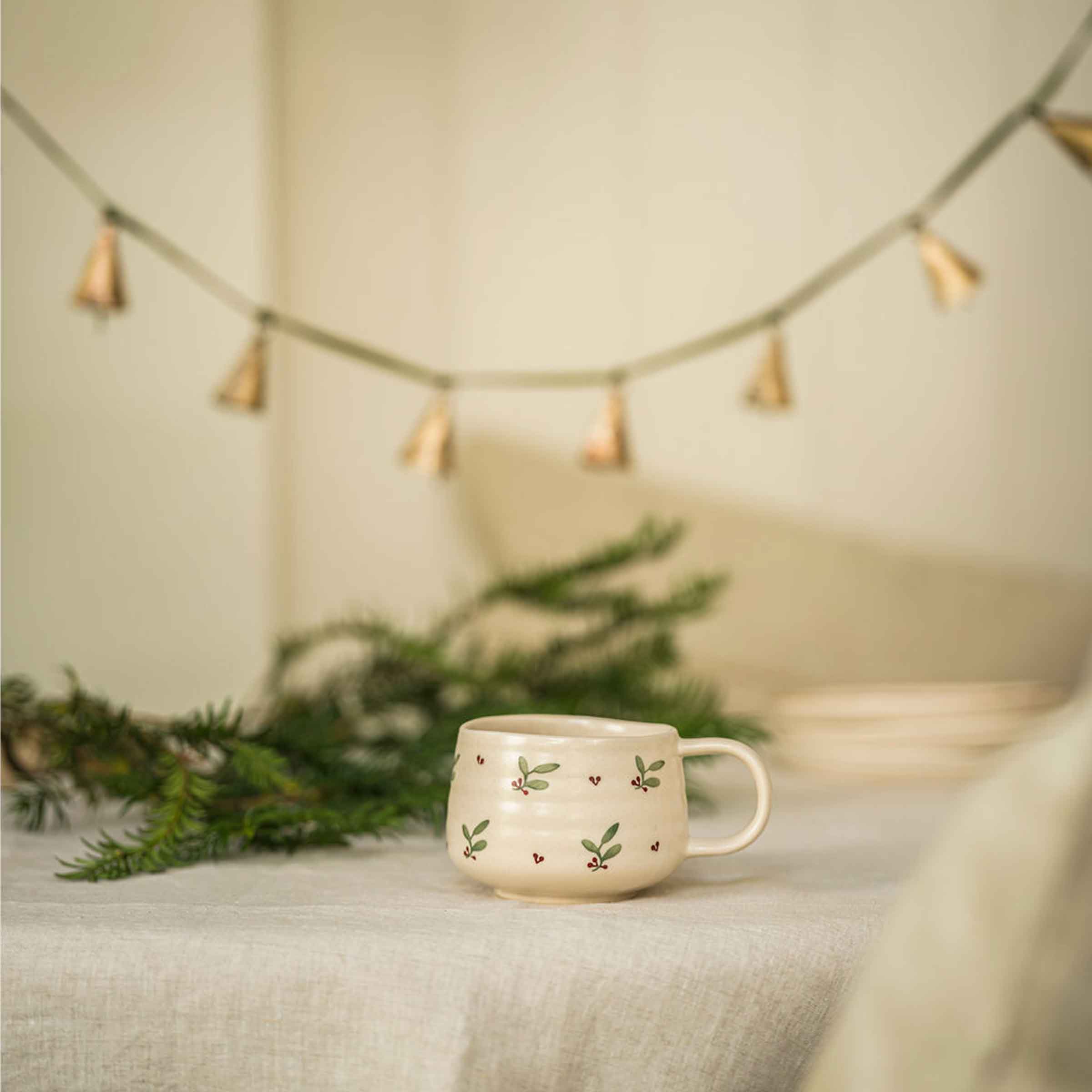 Hand Painted Holly Mug
