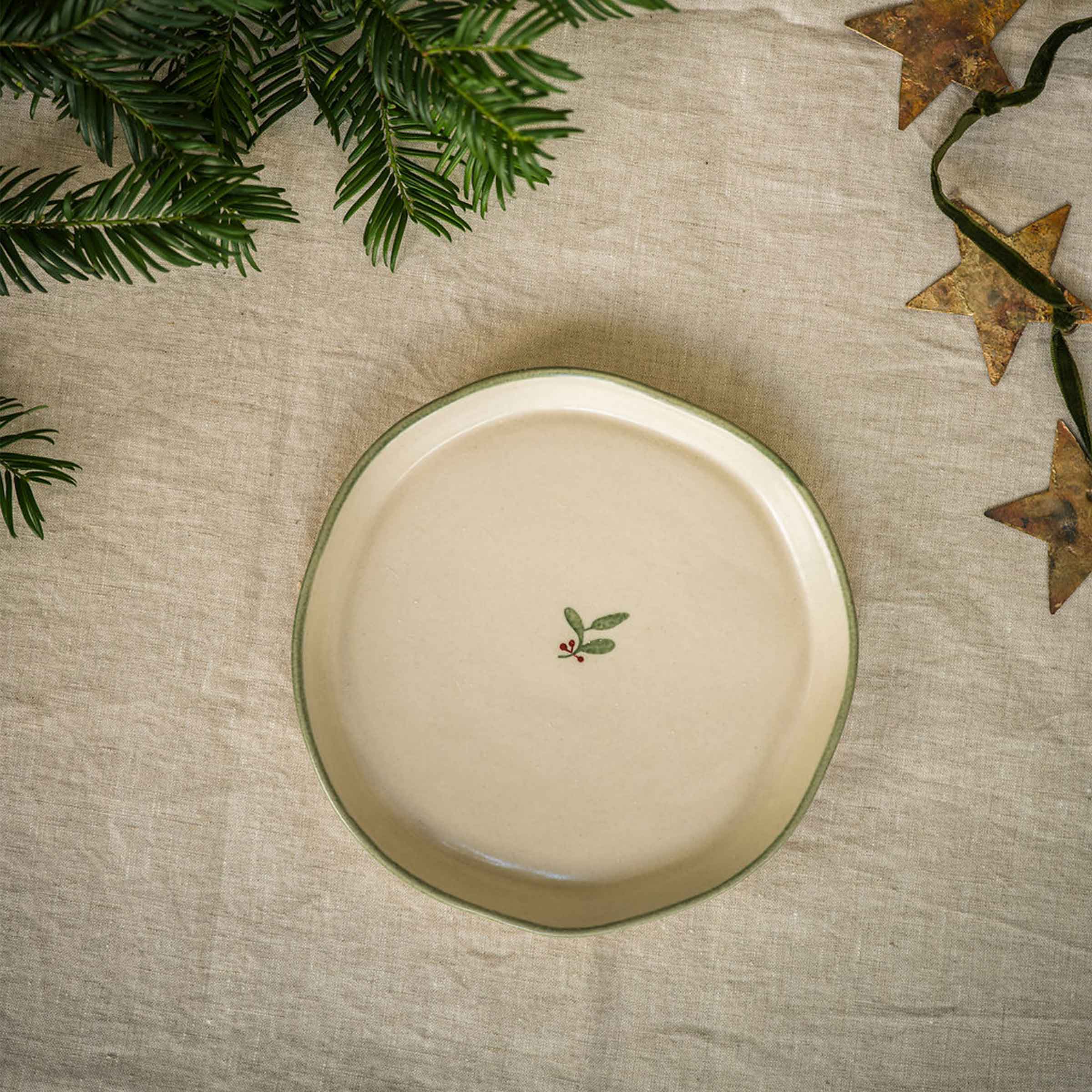 Hand Painted Snack Plate | Holly