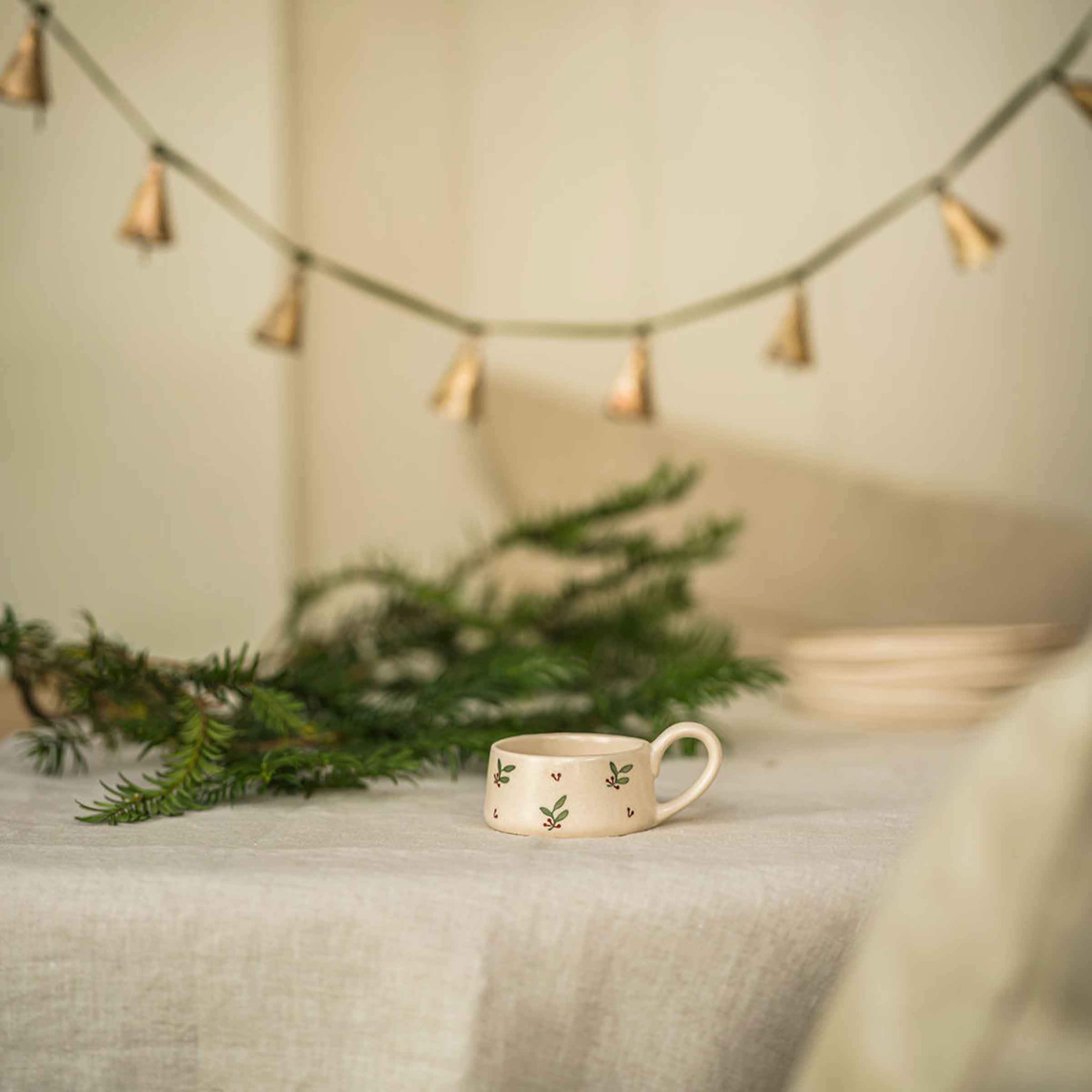 Hand Painted Tea Light Holder | Holly