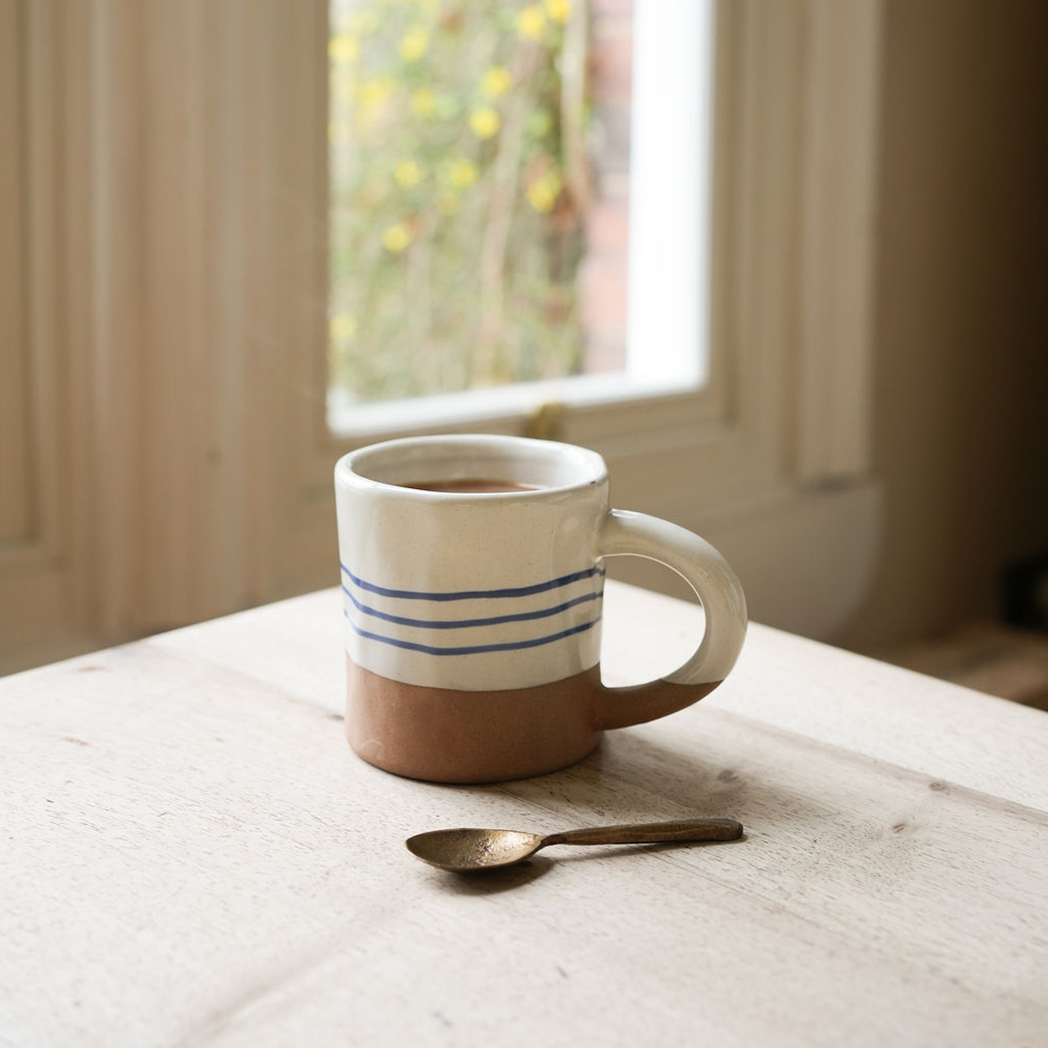Hand Painted Breton Stripe Mug | Ink