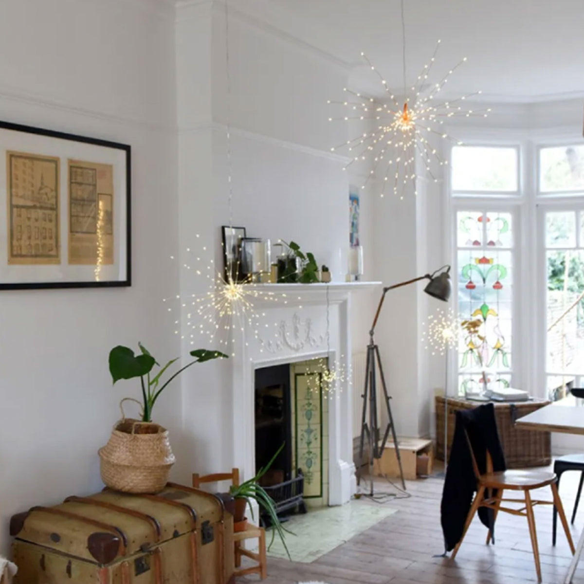 Hanging Starburst Copper Light | 50cm