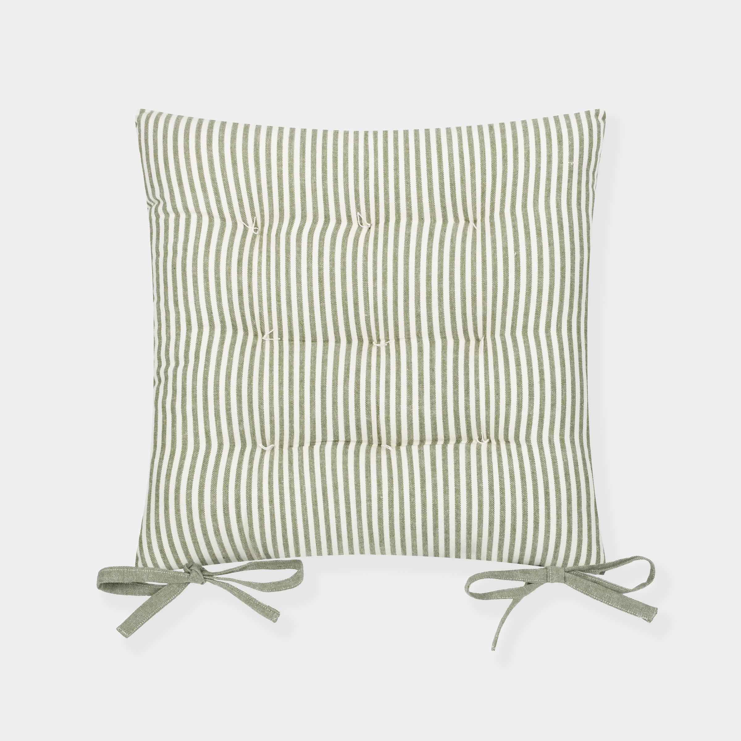 Hayle Striped Seat Pad | Set of 2 | Moss