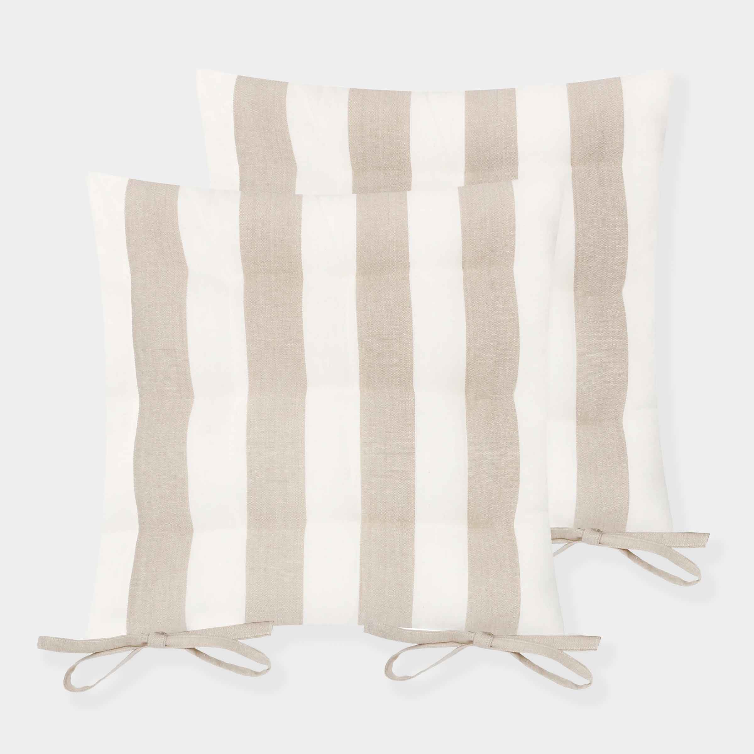 Hayle Striped Seat Pad | Set of 2 | Natural