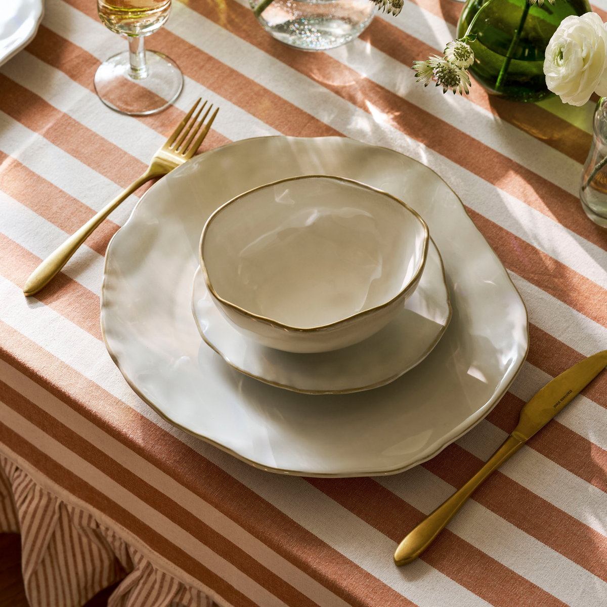 Ithaca Ceramic Dinner Plate - White