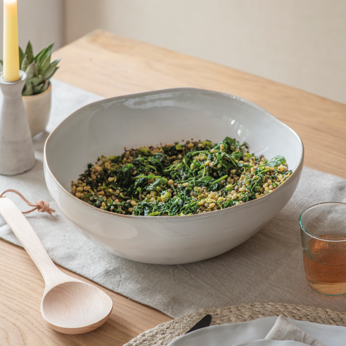 Ithaca Ceramic Salad Bowl - White