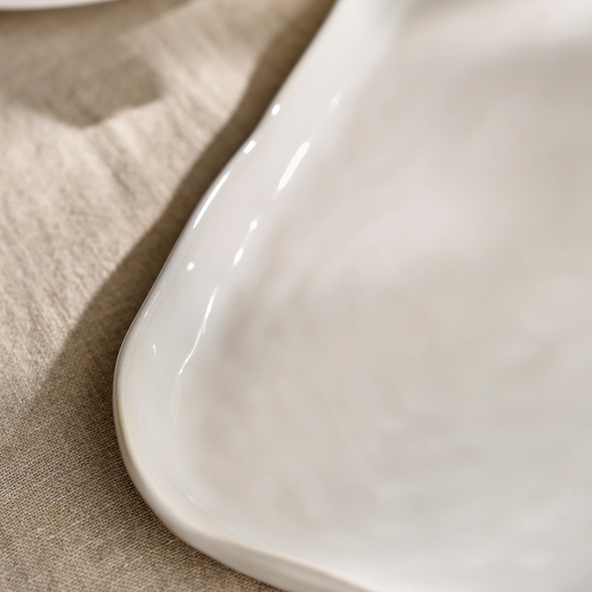 Ithaca Ceramic Serving Tray - White