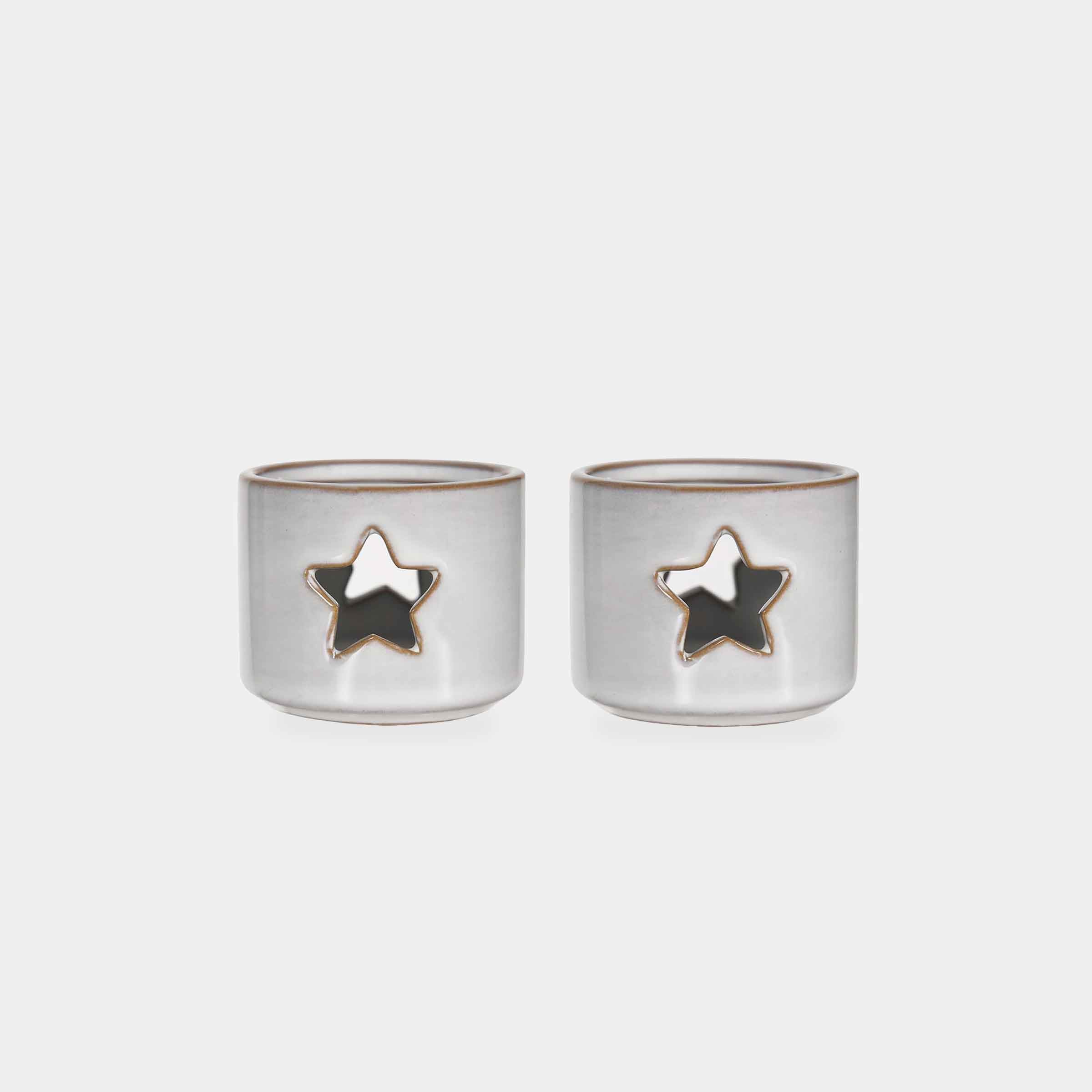 Ithaca Tealight Holders | Set of 2 Ceramic Candle Holders