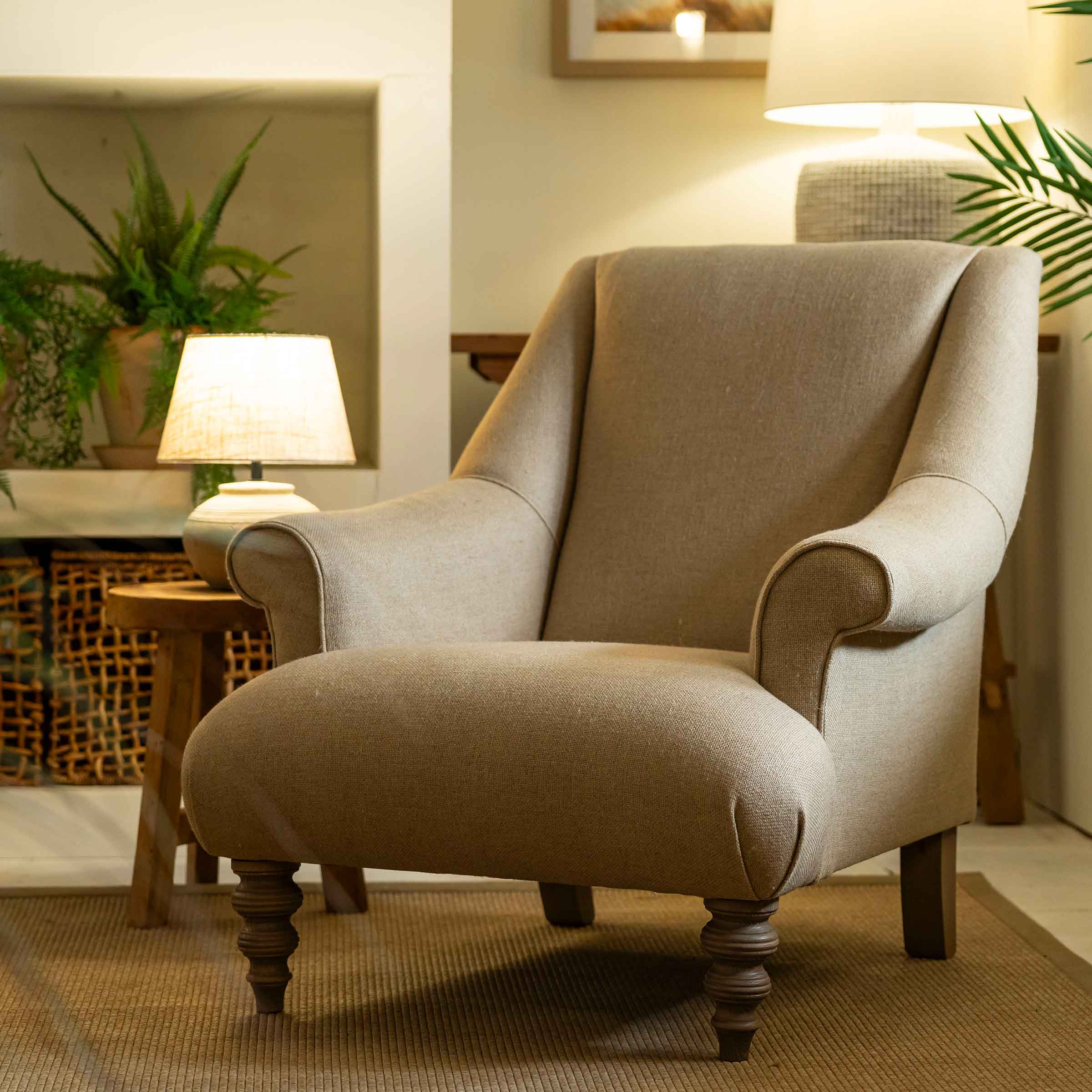 Oxey Chair | Mountain Linen Flax (F5)