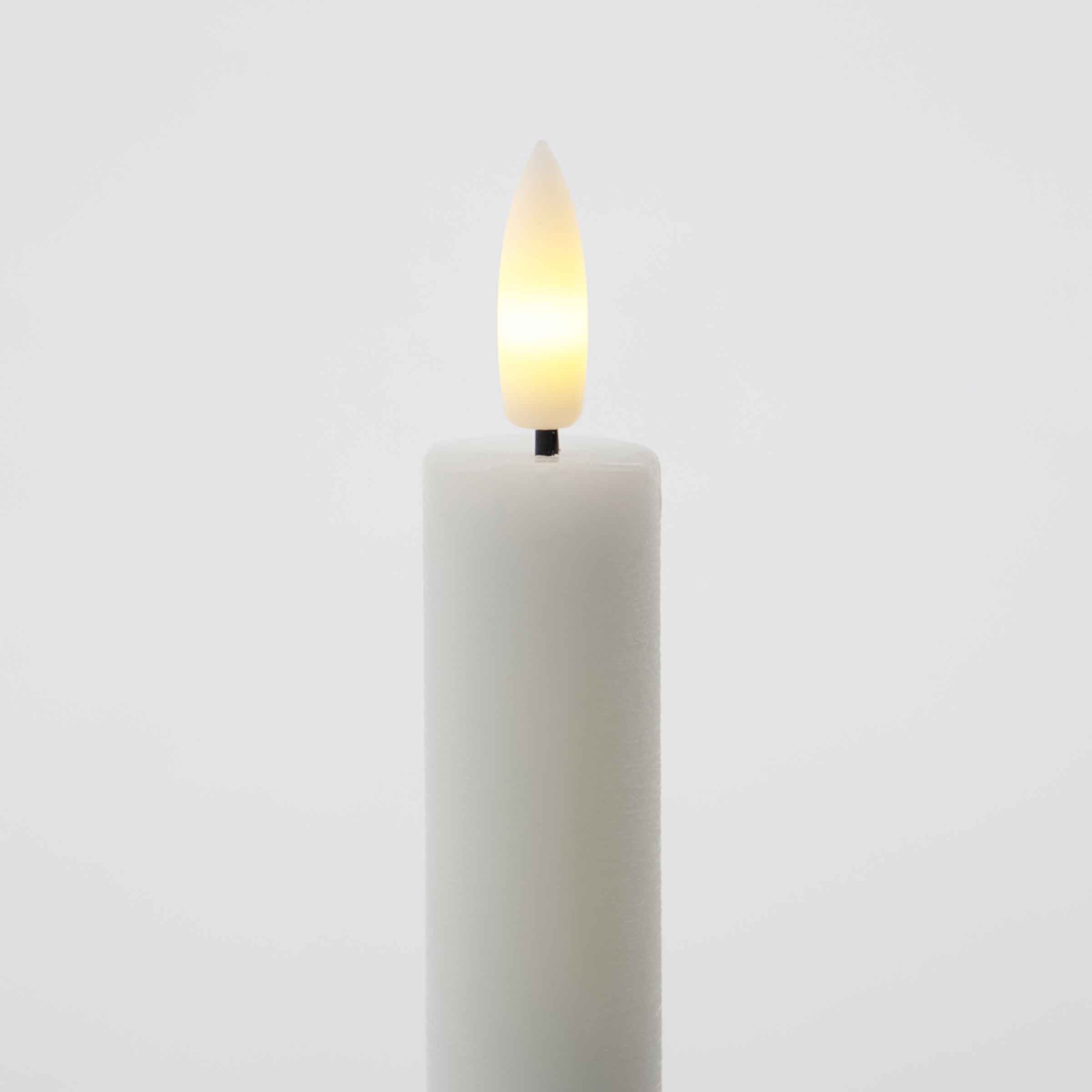LED White Candles Short | Set of 2