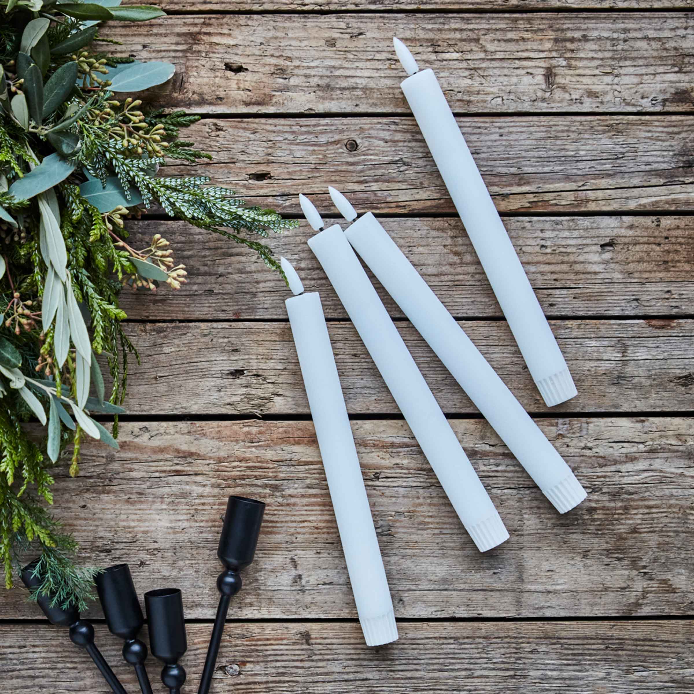 LED White Candles Tall | Set of 2