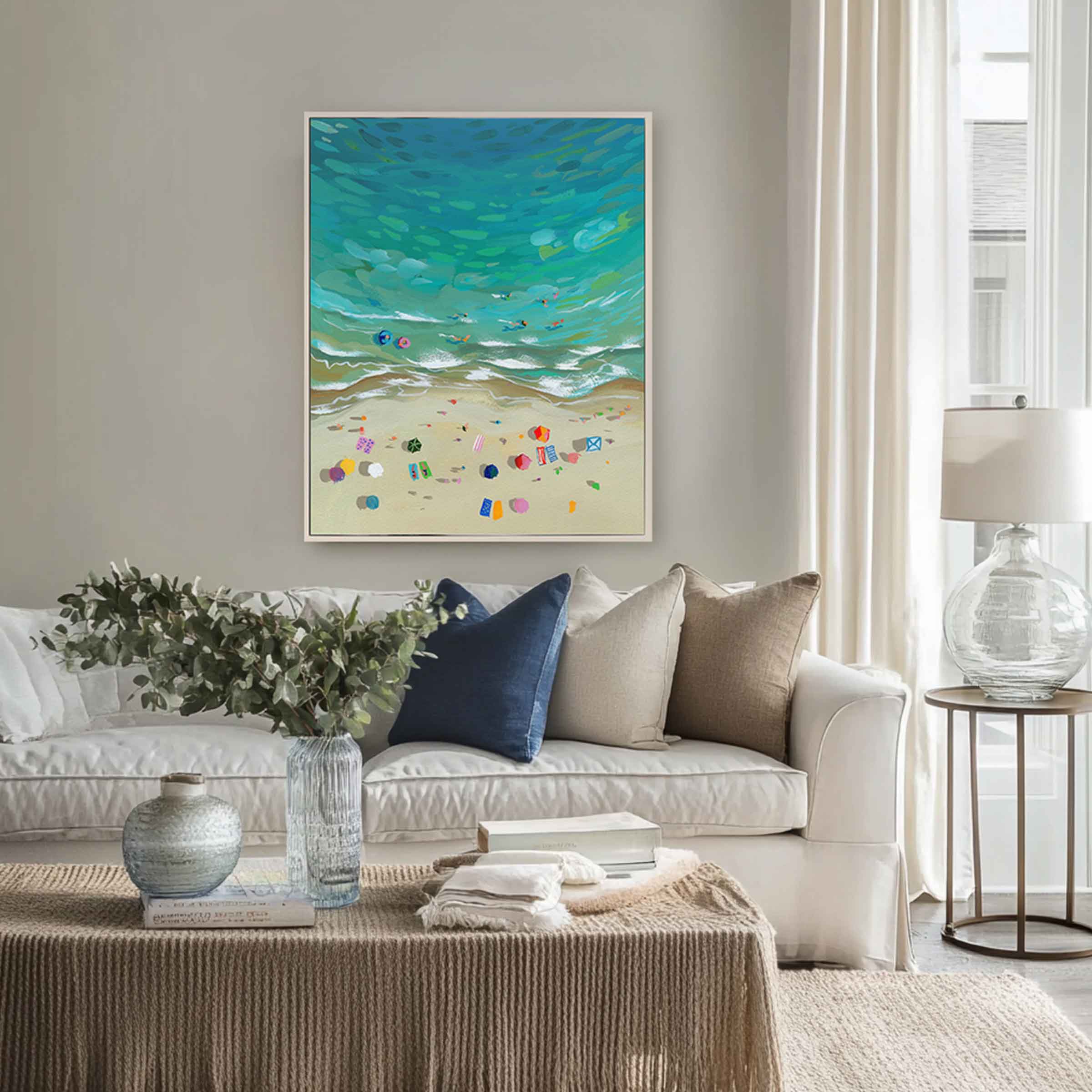 La Plage Framed Canvas Wall Art