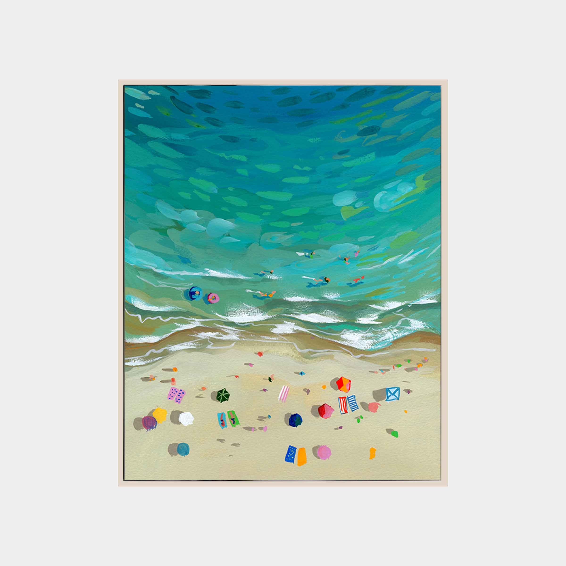 La Plage Framed Canvas Wall Art