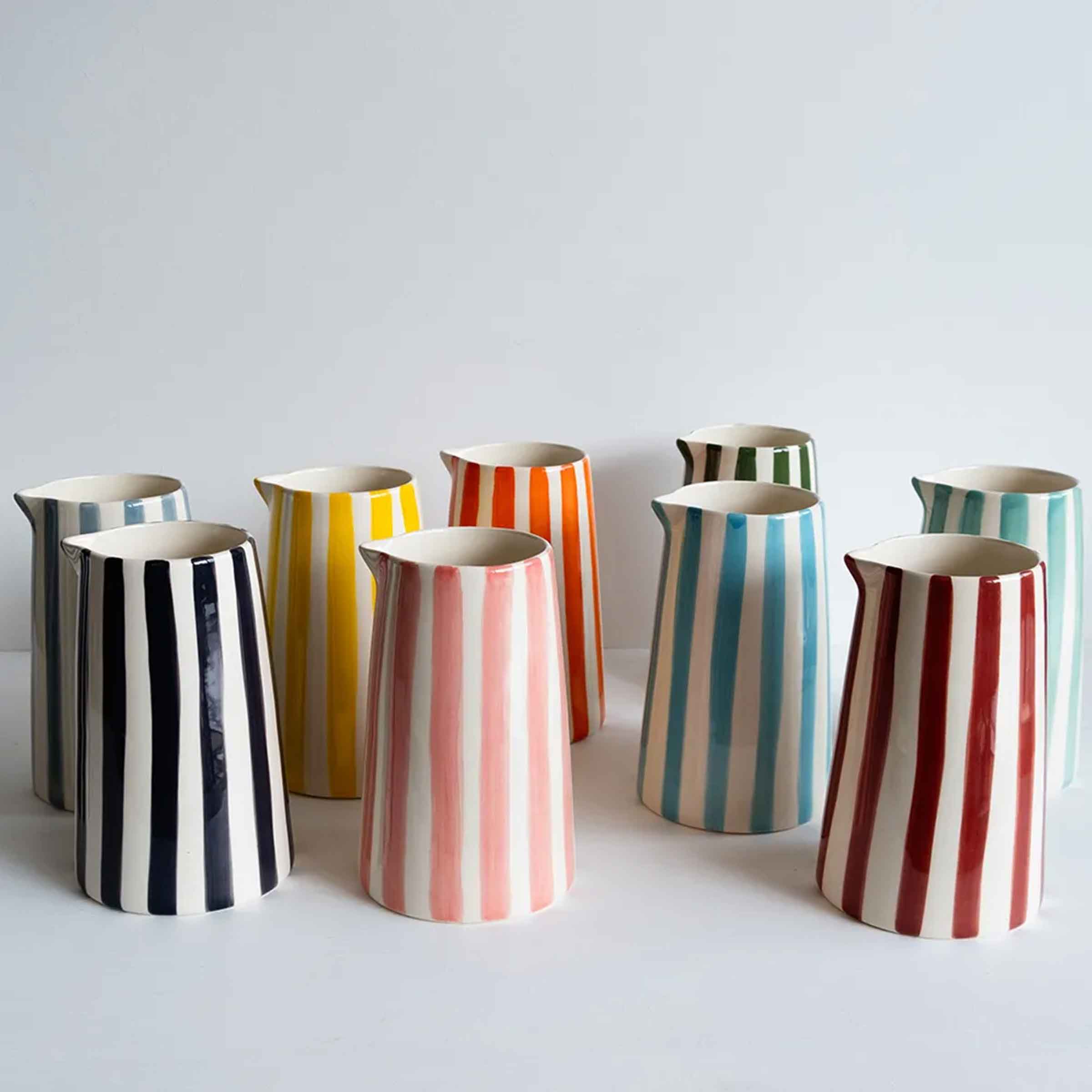 Large Candy Stripe Jug | Graphite