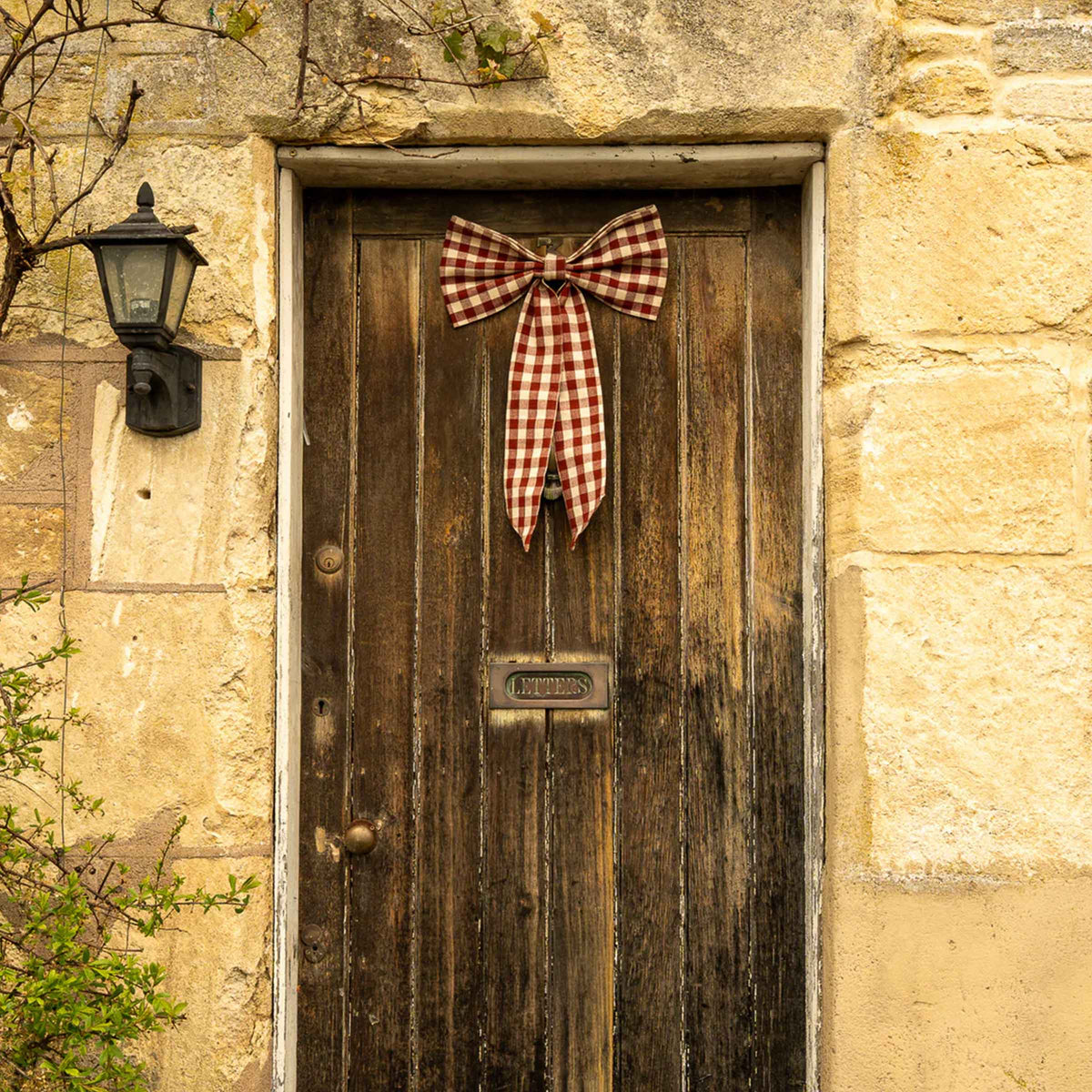 Large Gingham Bow | Winter Berry
