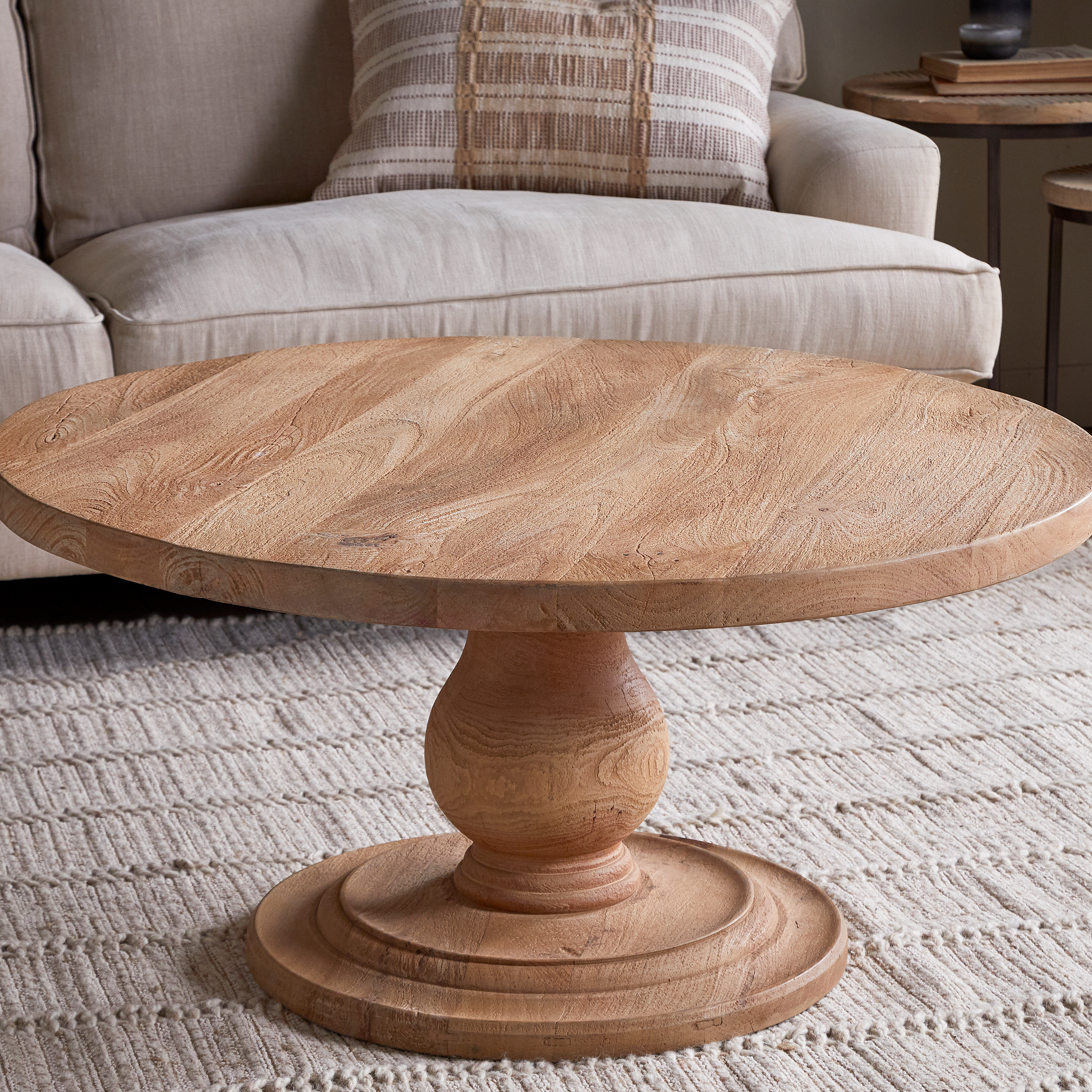 Manta Round Carved  Coffee Table